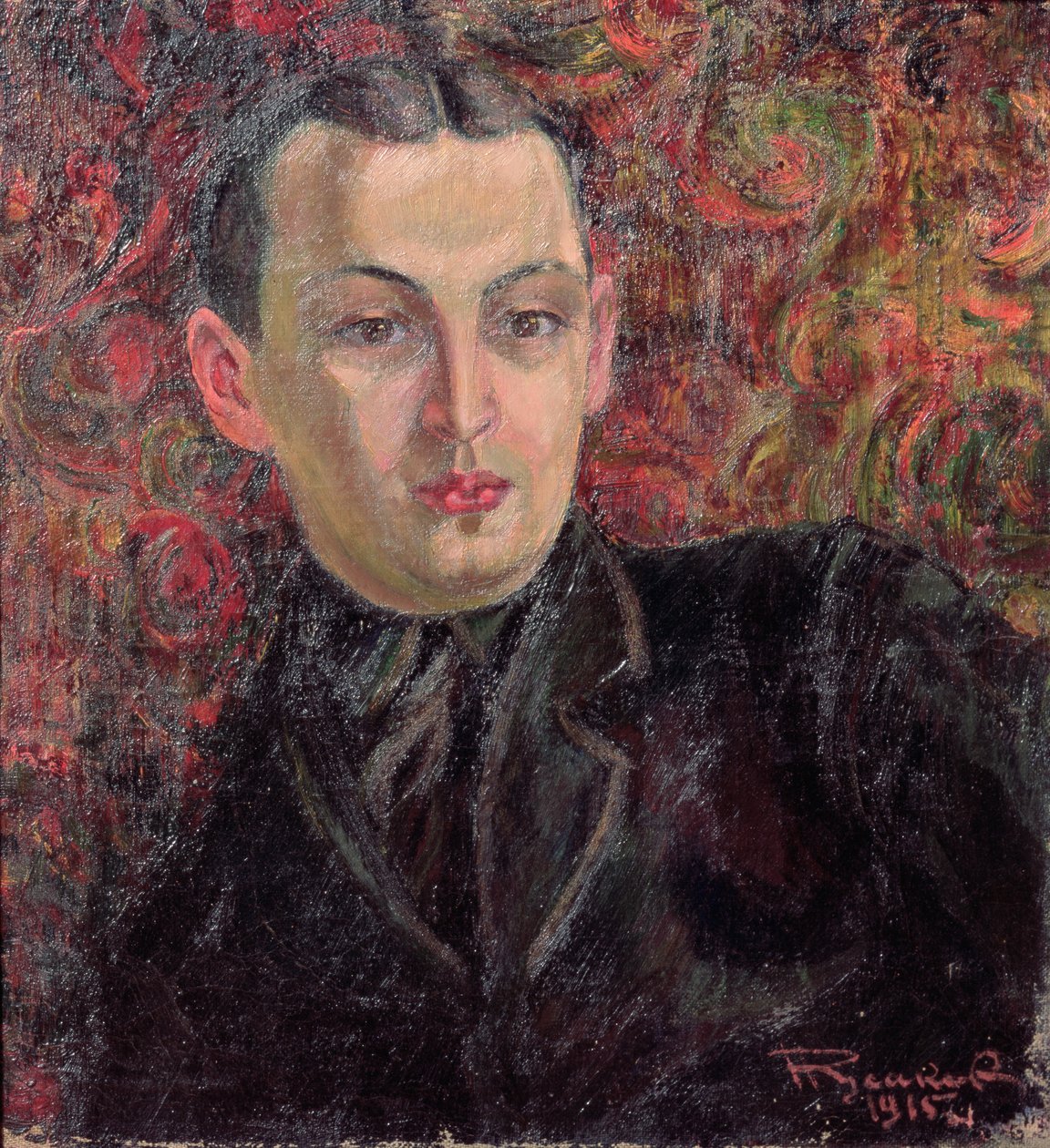 艺术家Alexander Rodchenko（1891-1956）1915年的肖像 作者 尼古拉·阿凡纳西耶维奇·鲁萨科夫