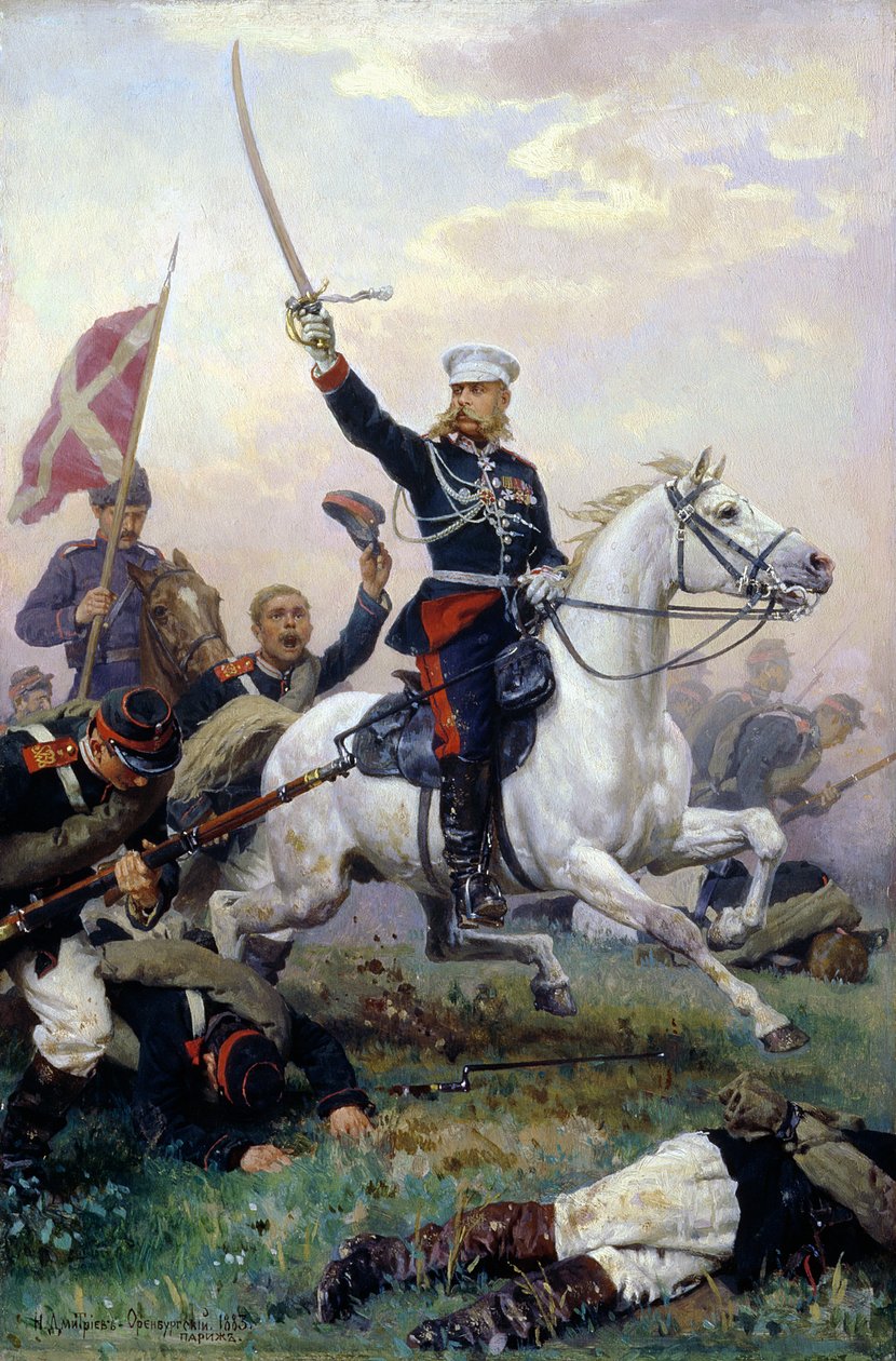 1883年俄罗斯 - 土耳其战争中的MD Skobelev将军（1843-82） 作者 尼古拉·德米特里耶维奇·德米特里耶夫·奥伦堡斯基