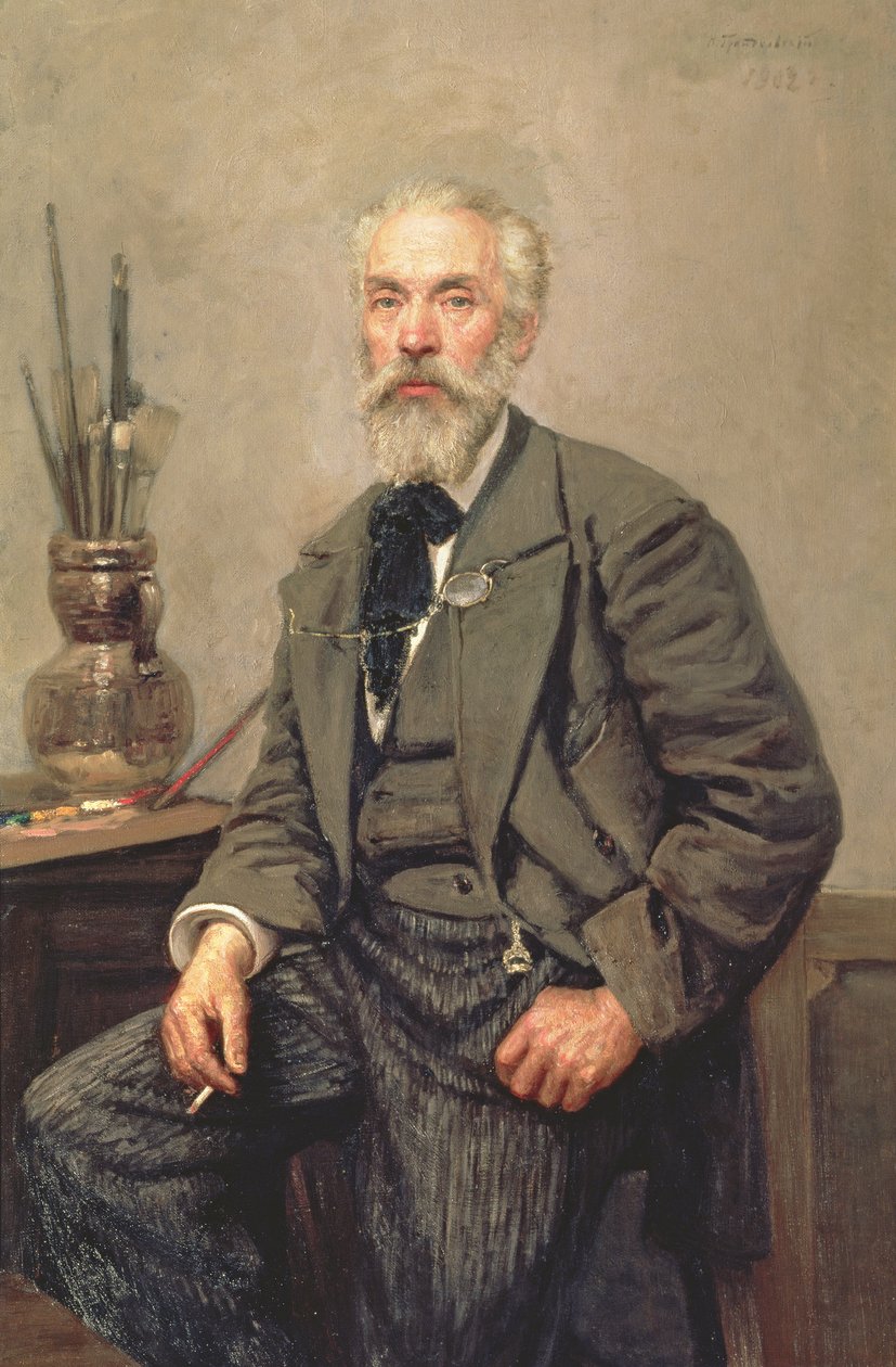 Konstantin Apollonovich Savitsky（1844-1905），1902年的肖像 作者 尼古拉·卡洛维奇·格兰科夫斯基