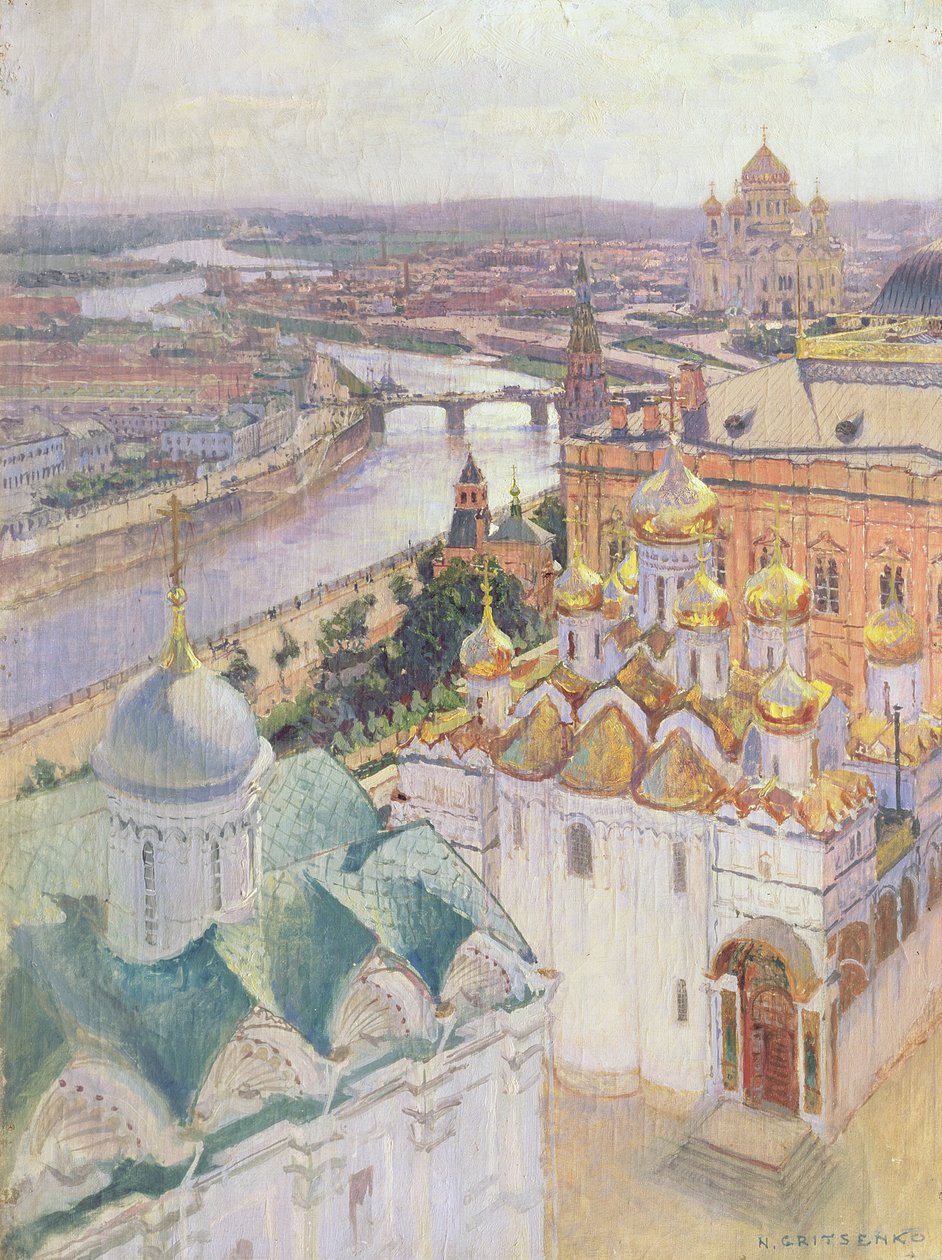 莫斯科看法从伊冯伟大的钟楼，1896年 作者 尼古拉·尼古拉耶维奇·格里申科