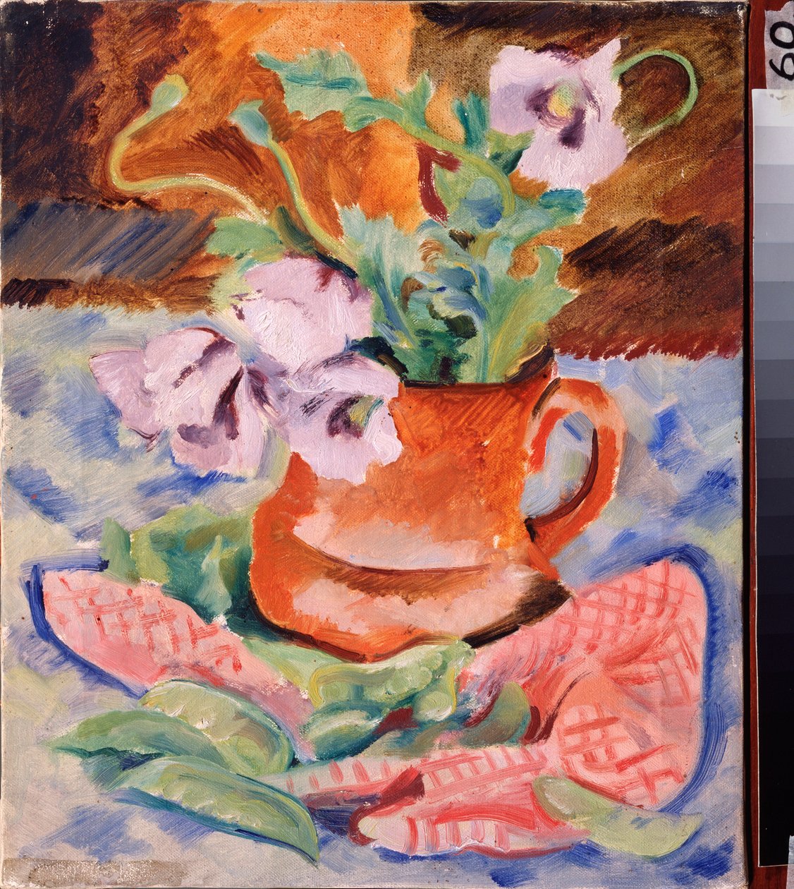 静物，罂粟花》--尼古拉-安德烈耶维奇-蒂尔萨（Tirsa）（1887-1942 年）的作品，纸板上的水粉和蛋彩画 作者 尼古拉·阿德里安诺维奇·泰尔萨（Nikolai Adrianovich Tyrsa）