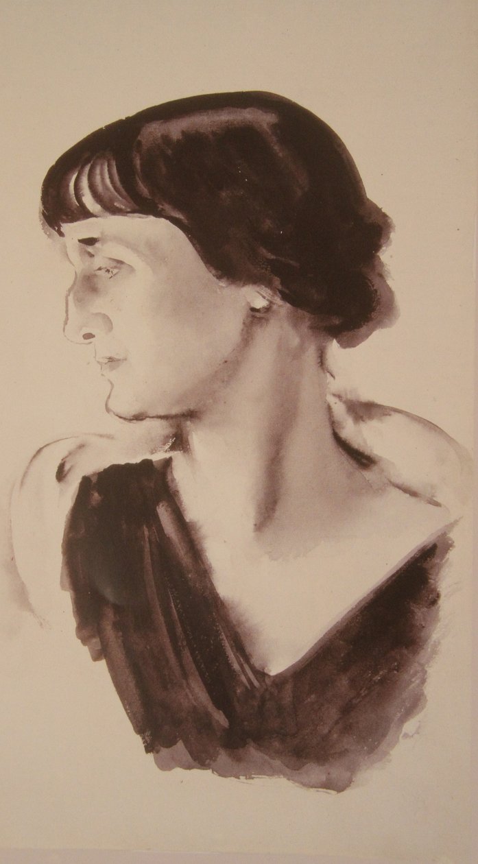 诗人安娜·阿赫玛托娃的肖像1889-1966，1928年 作者 尼古拉·阿德里安诺维奇·泰尔萨（Nikolai Adrianovich Tyrsa）