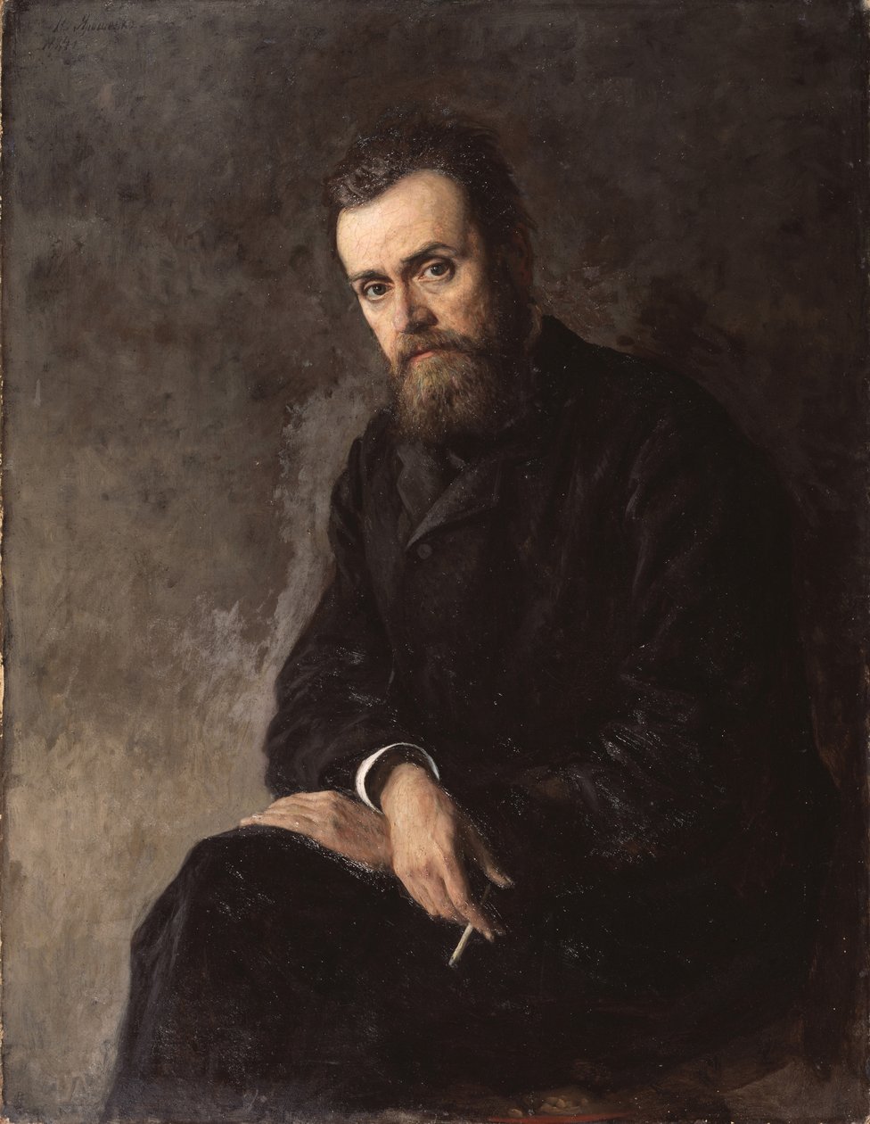 作者肖像Gleb Uspensky 1843-1902，1884年 作者 尼古拉·亚历山德罗维奇·雅罗斯申科