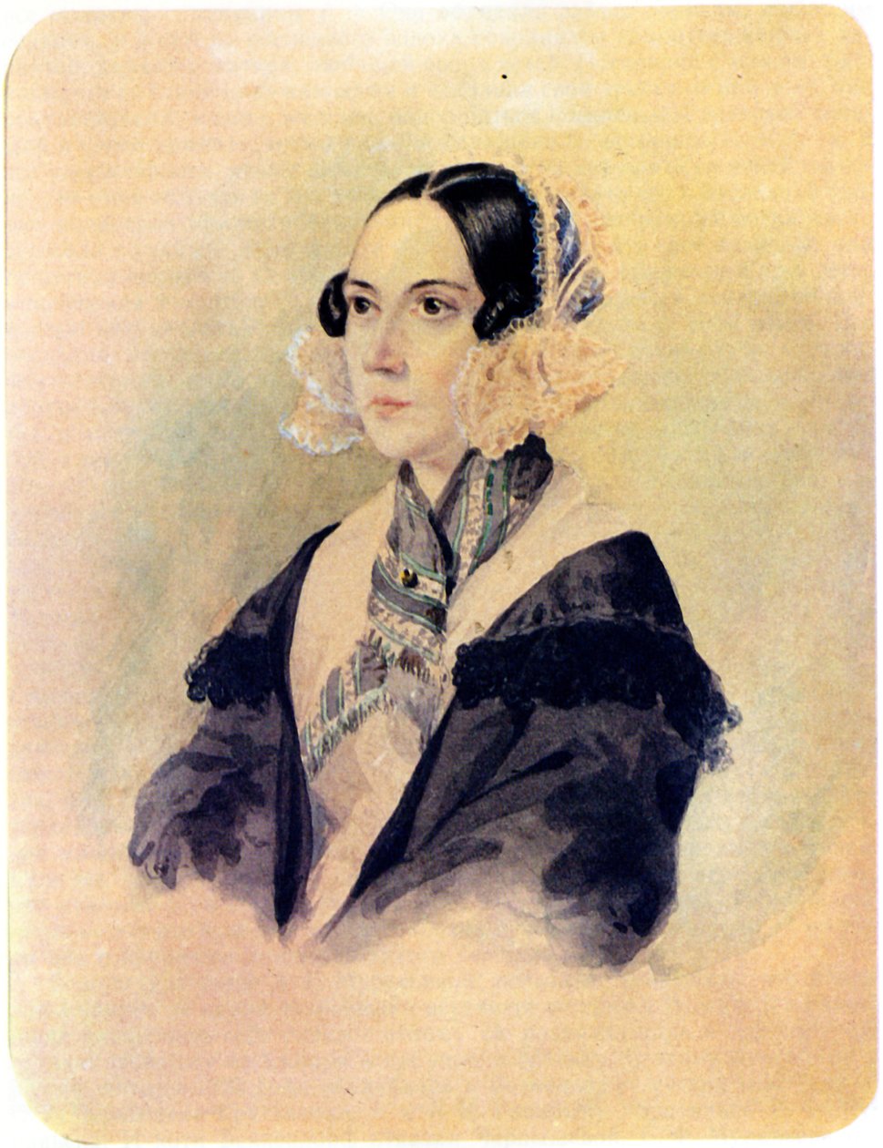 Decembrist男爵夫人的画像Anna von Rosen 1797-1883，1832年 作者 Nikolai Alexandrovich Bestuzhev