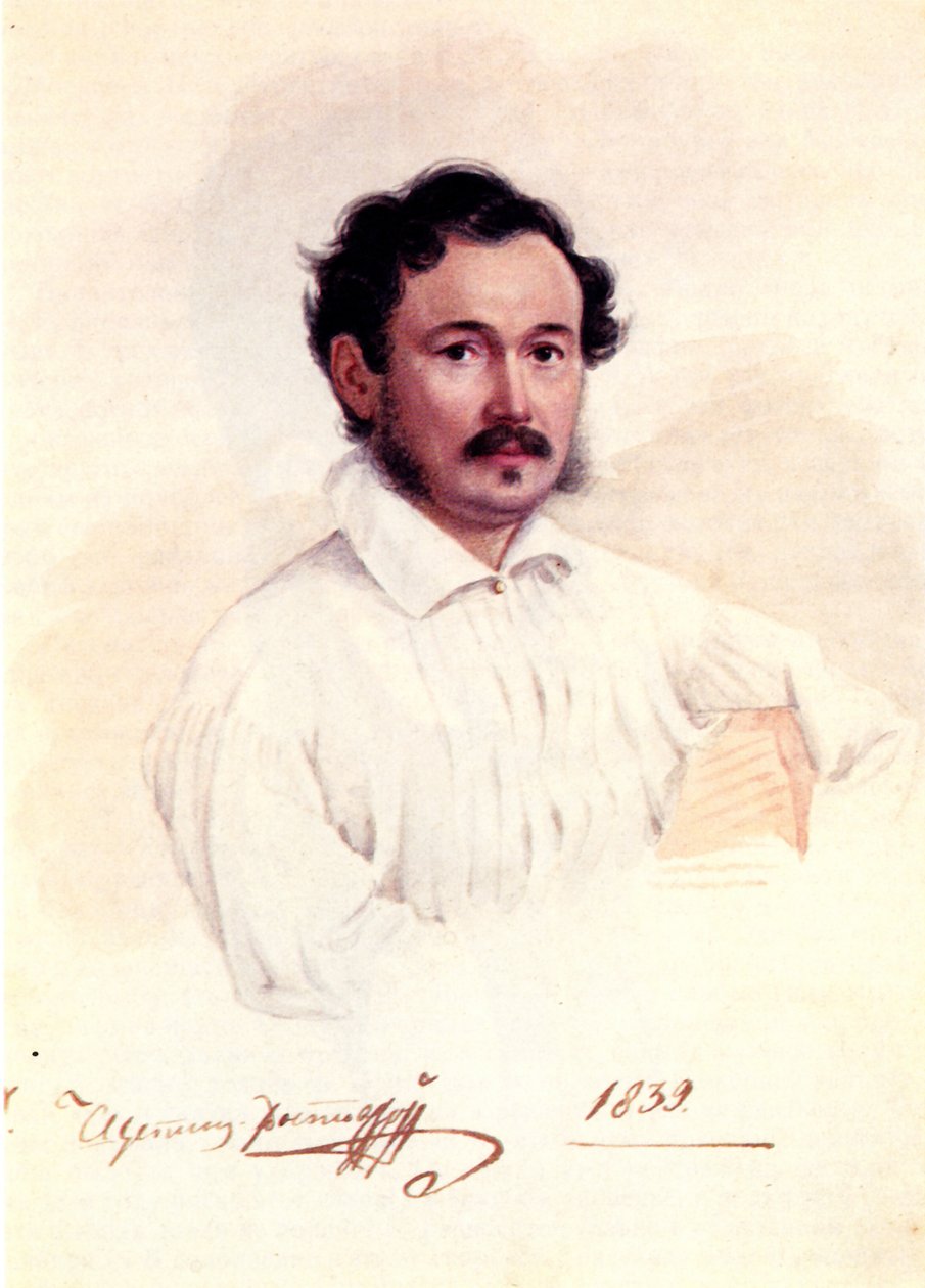 Decembrist公爵Dmitry Shchepin-Rostovsky的肖像1798-1858，1839年 作者 Nikolai Alexandrovich Bestuzhev