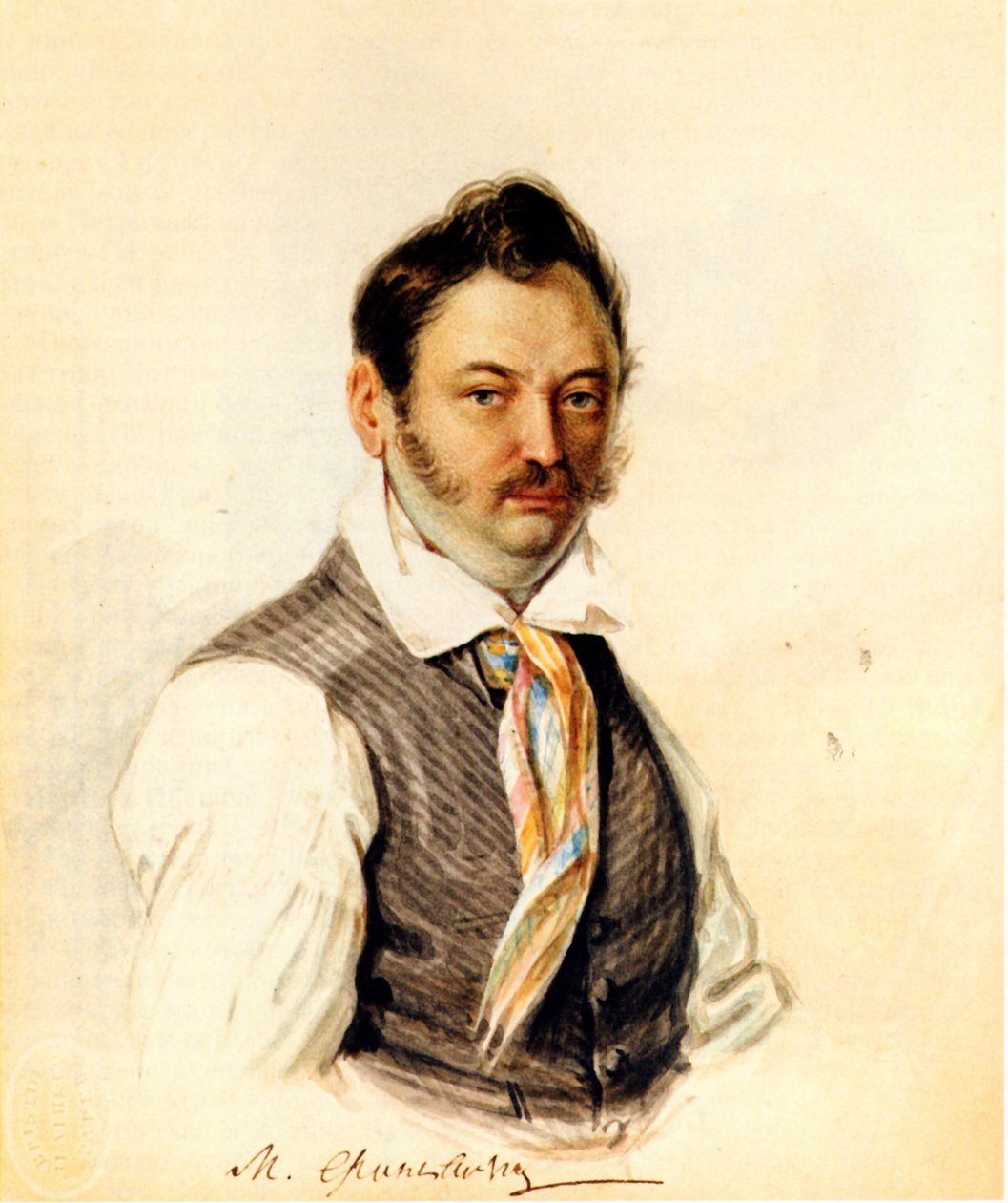 十二月主义者Fonvizin的肖像Michail A. Fonvizin 1787-1854，1834年 作者 Nikolai Alexandrovich Bestuzhev