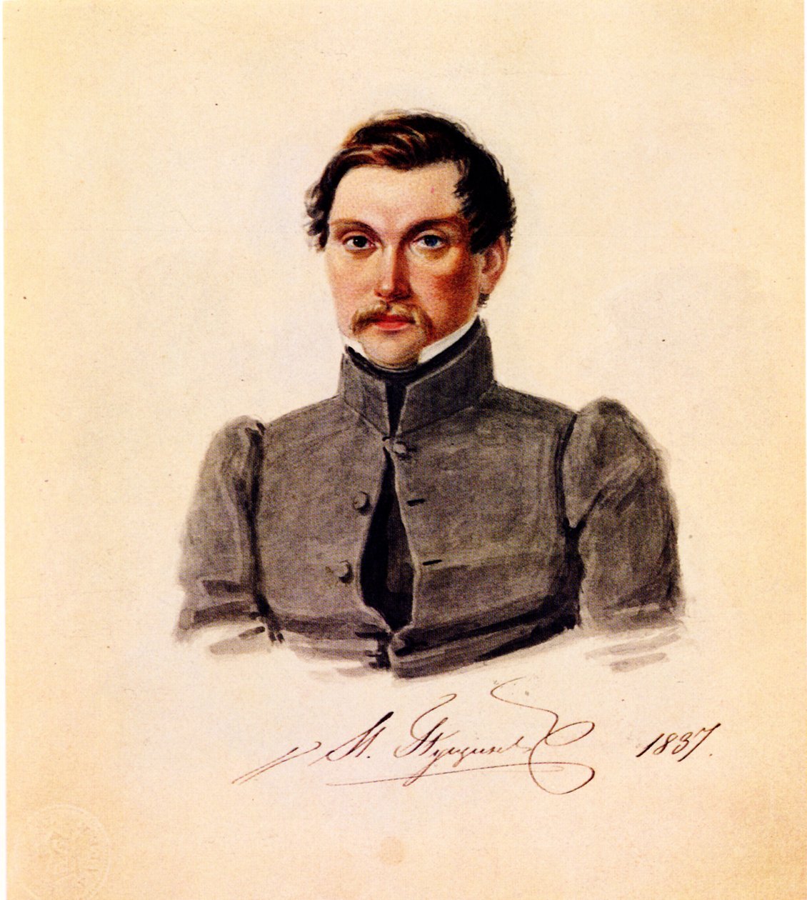 代表1798-1859年肖像的精简主义者伊万·普希钦（1van-1837） 作者 Nikolai Alexandrovich Bestuzhev