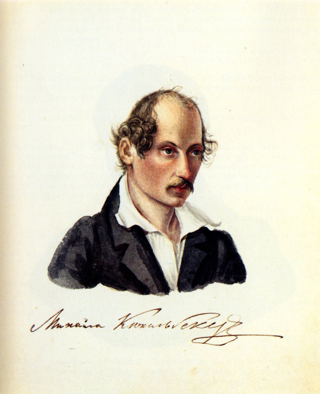 十进制主义者Mikhail Kuechelbecker的肖像1798-1859，1831年 作者 Nikolai Alexandrovich Bestuzhev