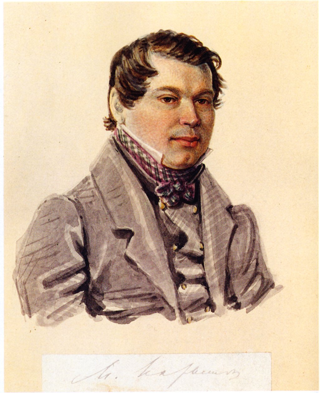 Decembrist Mikhail Naryshkin的肖像1798-1863，1832-1833年 作者 Nikolai Alexandrovich Bestuzhev