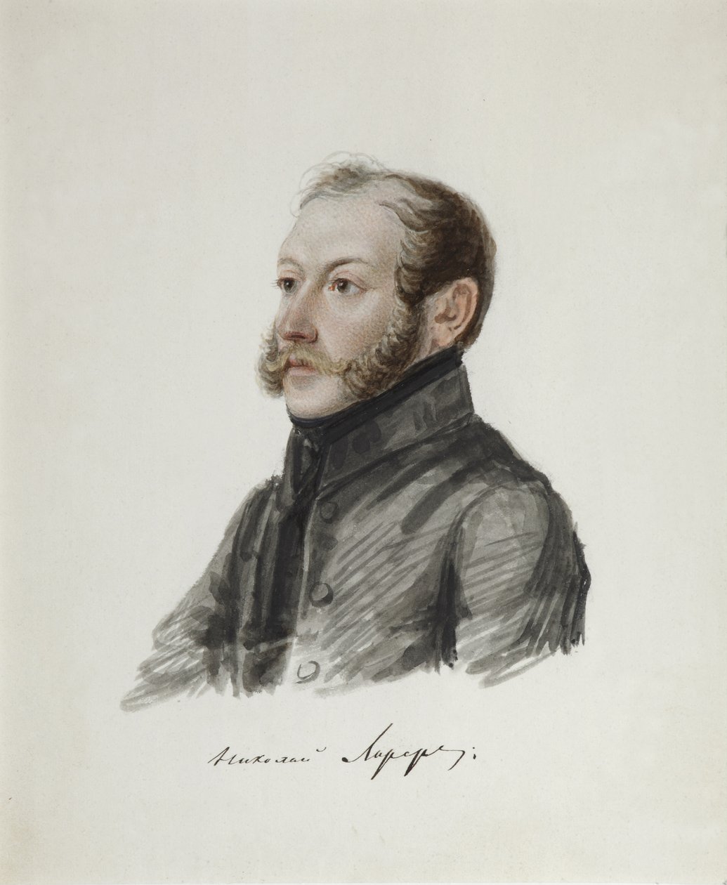 Decembrist Nikolai Lorer的肖像1794-1873，1832-1833 作者 Nikolai Alexandrovich Bestuzhev