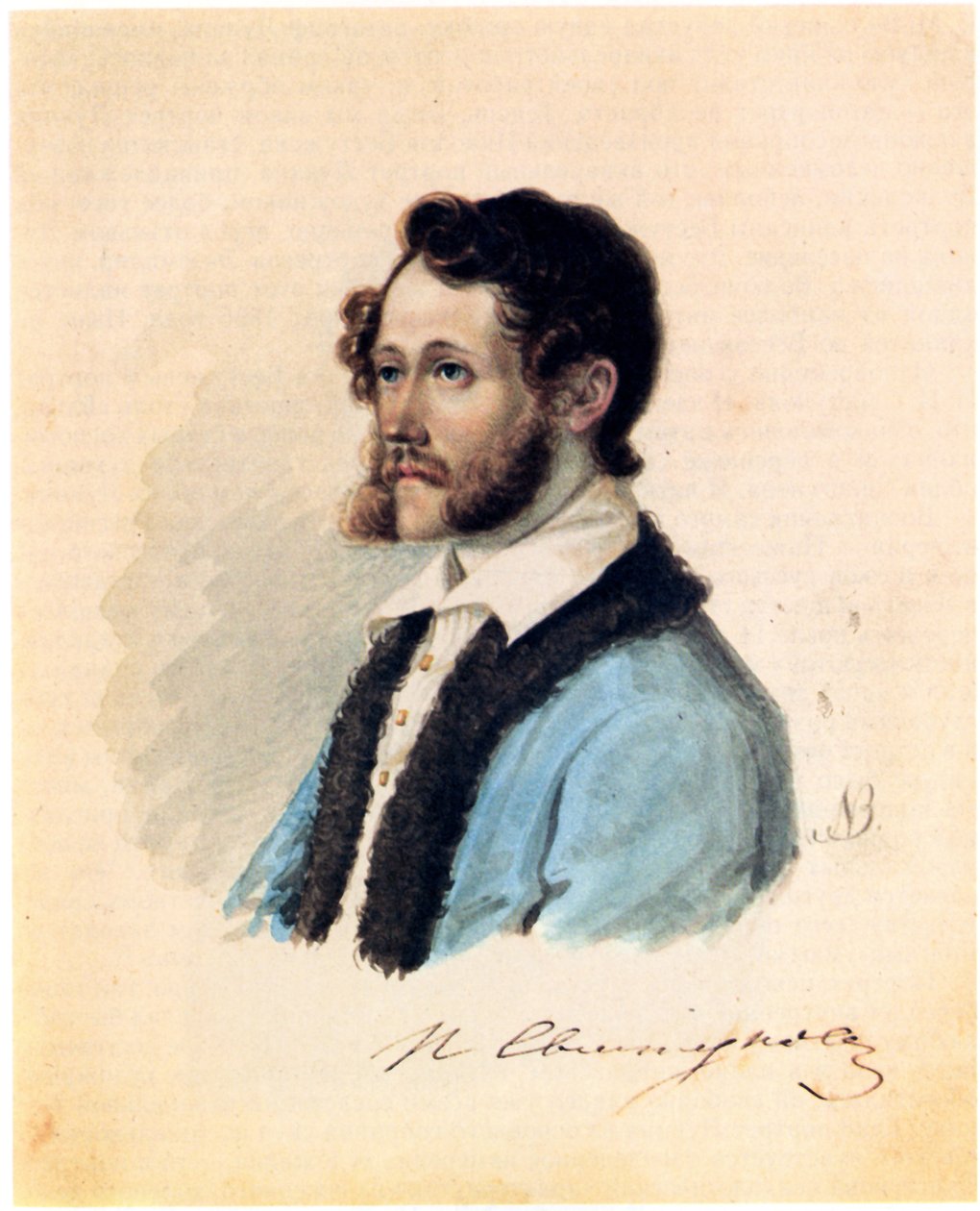 Decembrist Pyotr Svistunov的肖像1803-1889，1836年 作者 Nikolai Alexandrovich Bestuzhev