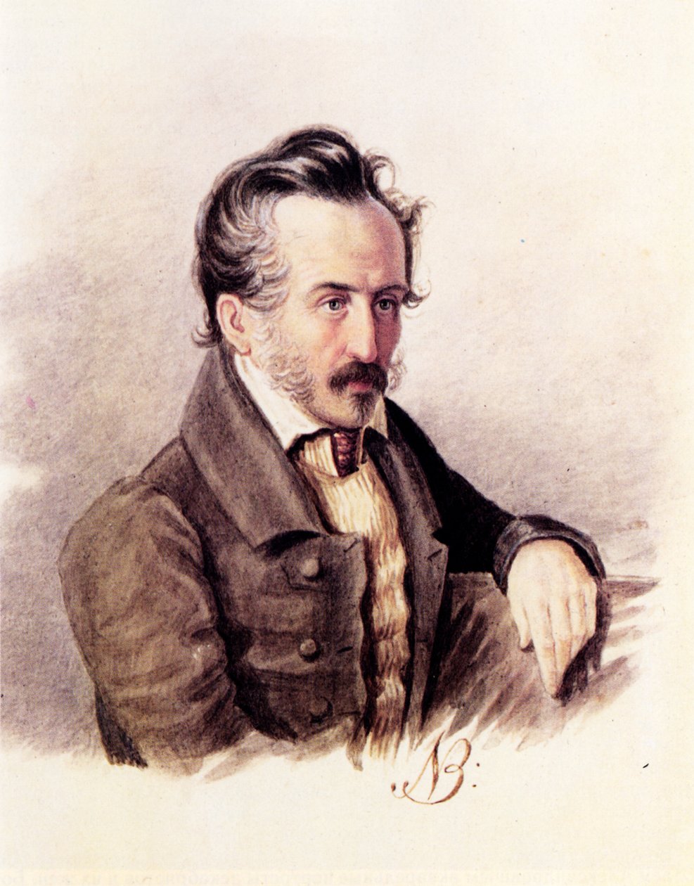 分贝伯爵夫人谢尔盖·沃尔康斯基（Sergey Volkonsky）的肖像1788-1865，1840年代 作者 Nikolai Alexandrovich Bestuzhev