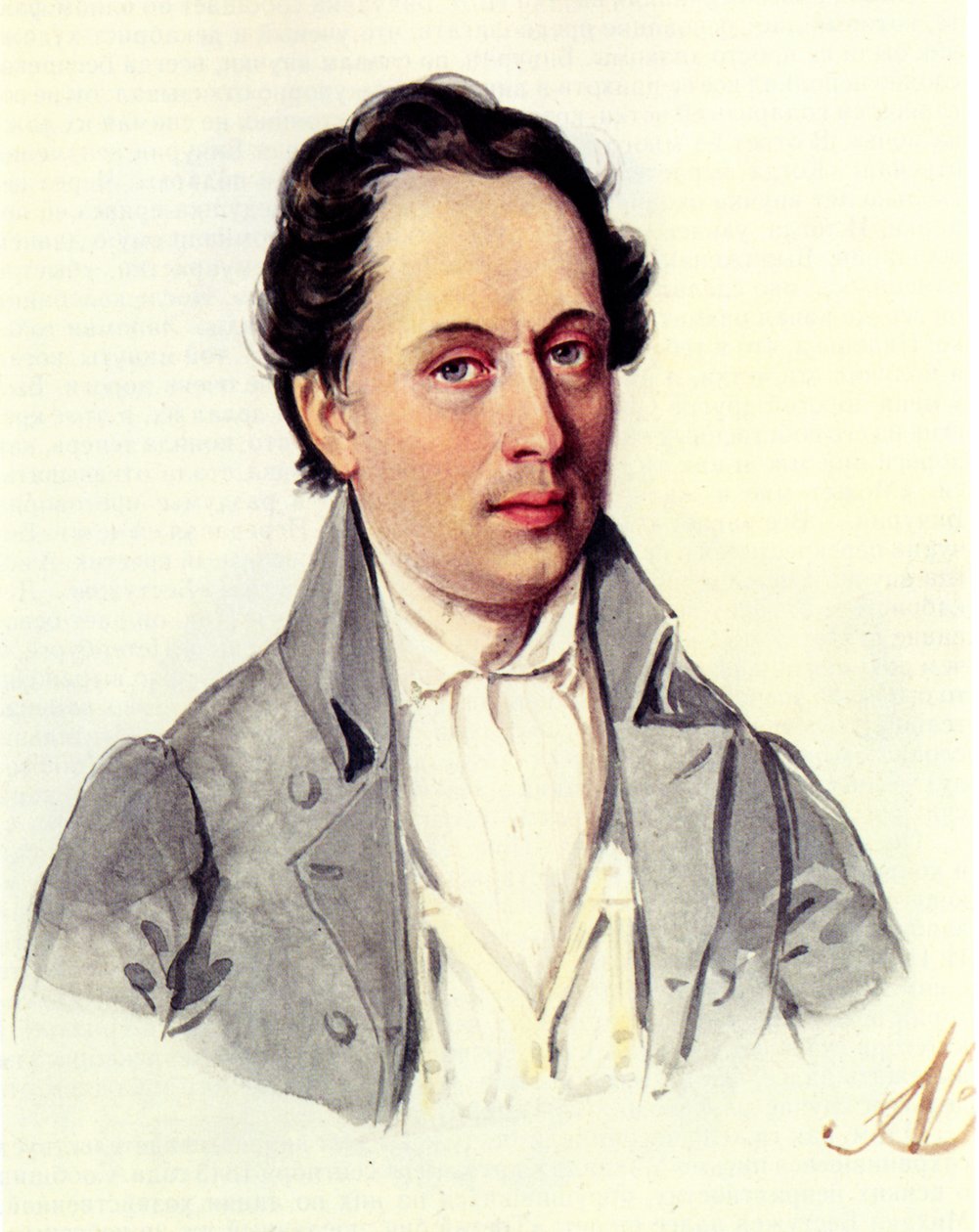Leopold Niemirowski的肖像1810-1883年，1843年 作者 Nikolai Alexandrovich Bestuzhev