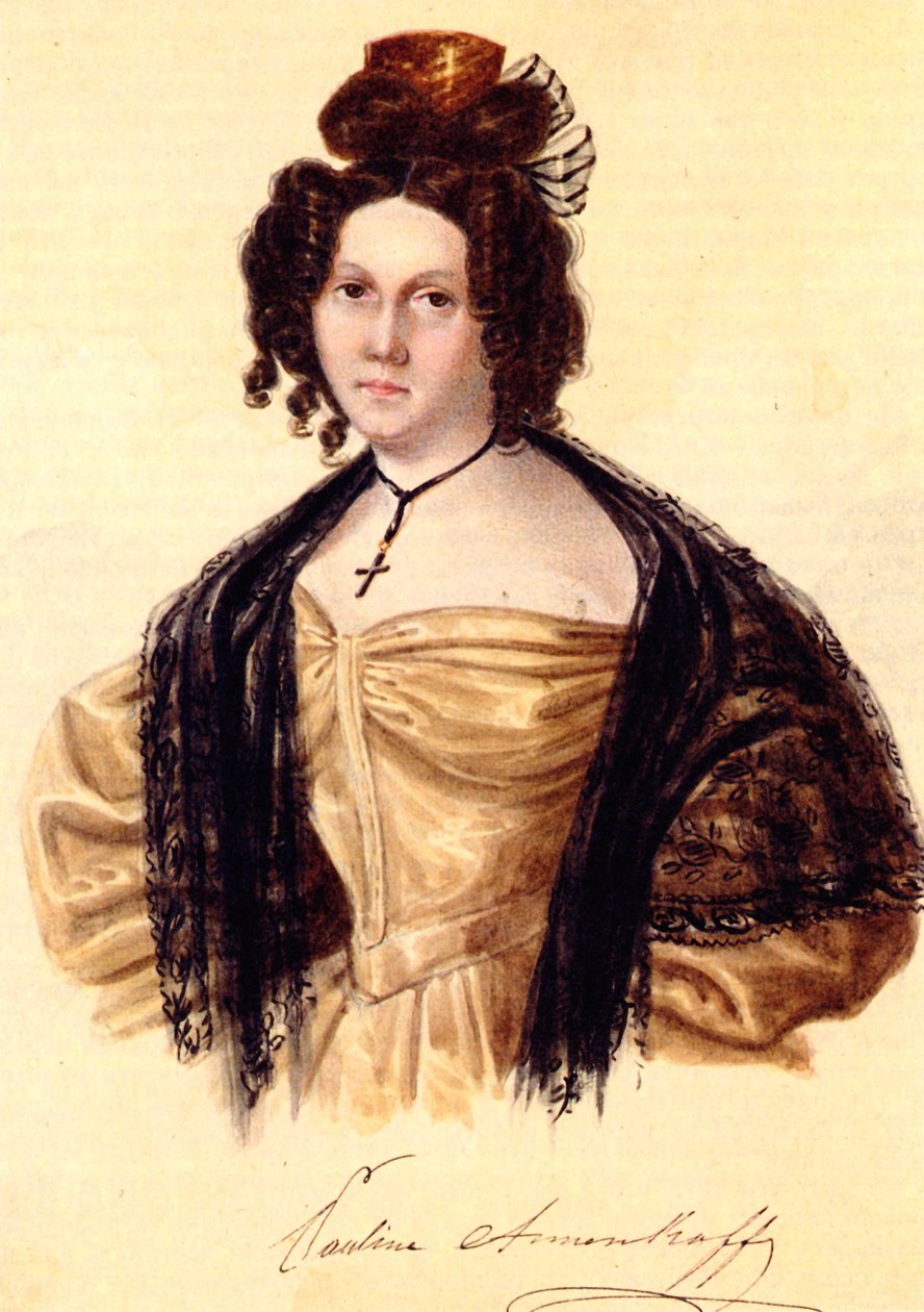 肖像画1800-1876年的Prasovya Annenkova，Decembrist Iwan Annenkow的妻子，1836年 作者 Nikolai Alexandrovich Bestuzhev