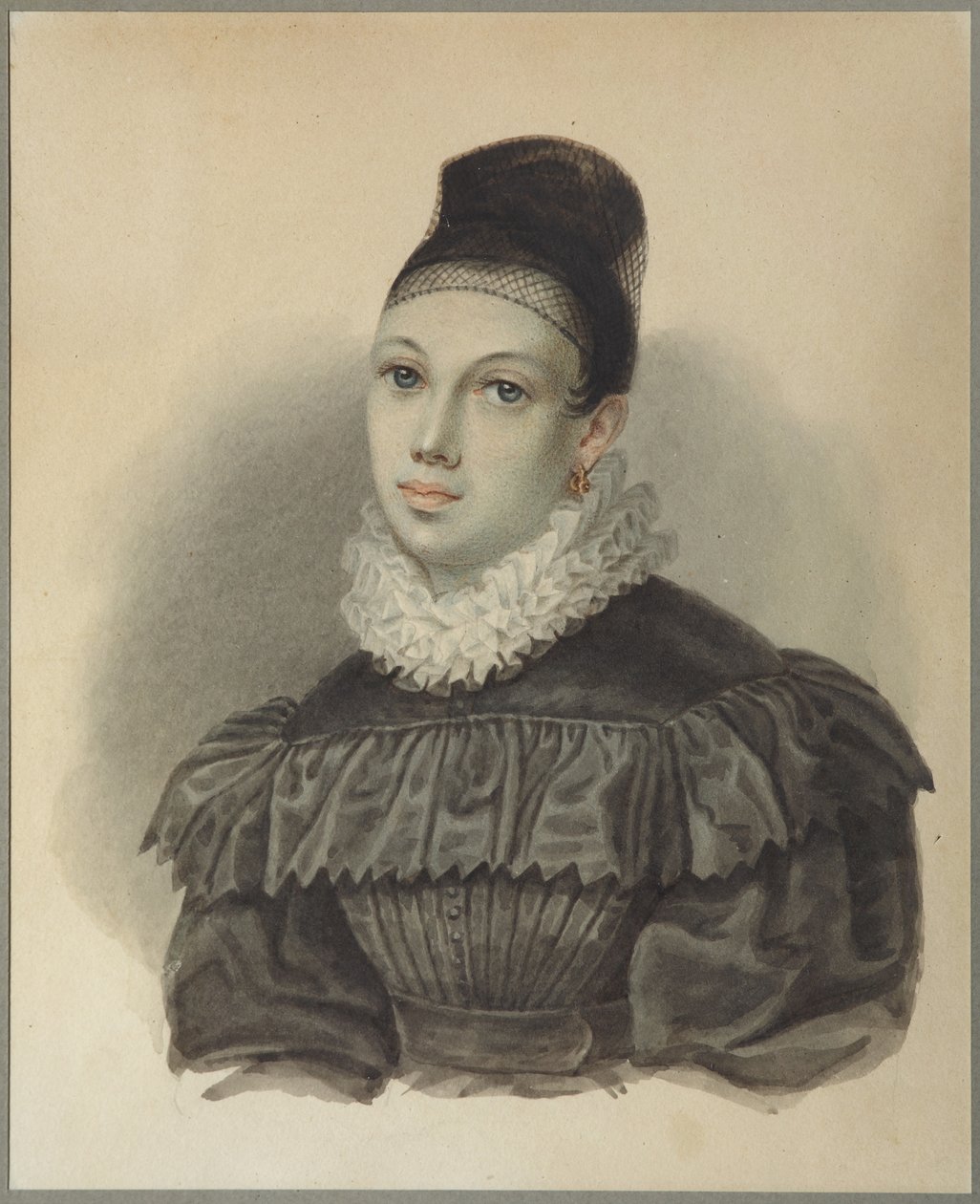 Yelizaveta Petrovna Naryshkina的肖像1801-1867年，1832年 作者 Nikolai Alexandrovich Bestuzhev