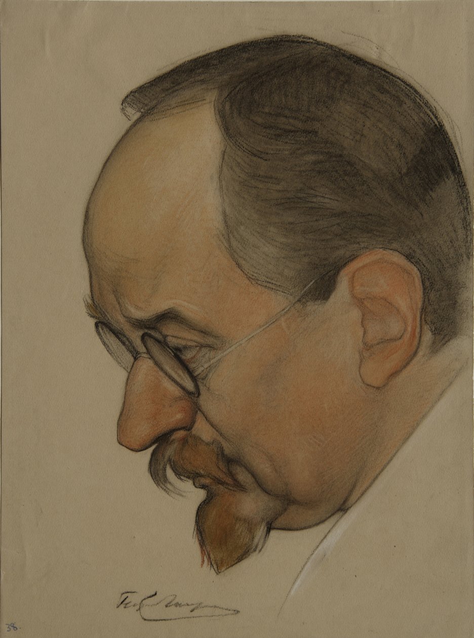 Georgy Vasilyevich Chicherin肖像1872-1936，1921年 作者 尼古拉·安德烈耶维奇·安德烈耶夫