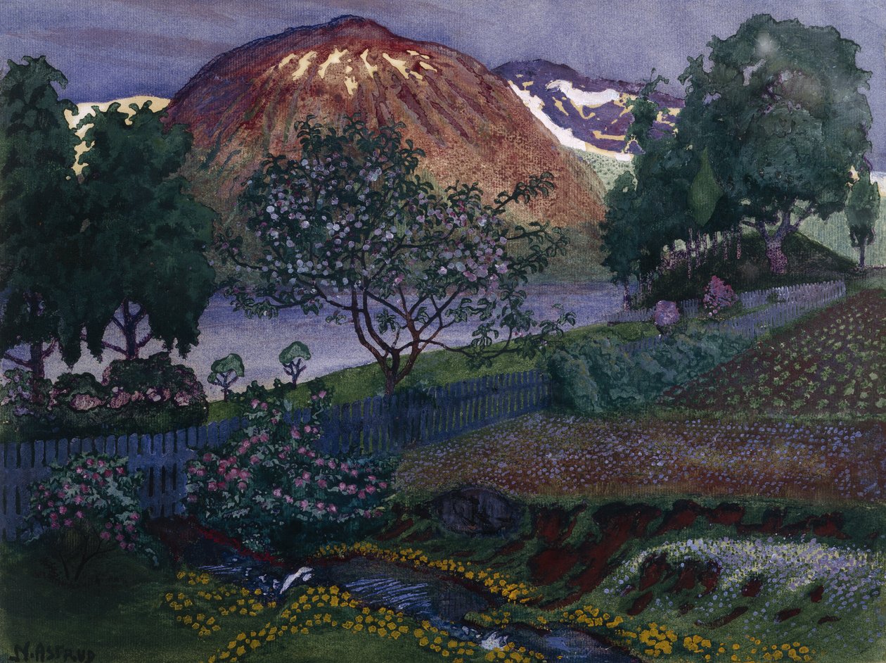 花园七月夜（布面油画） 作者 尼古拉·阿斯楚普