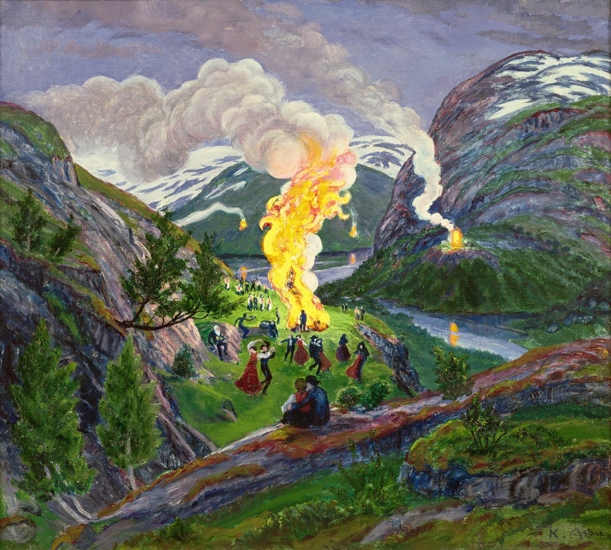 仲夏之火（布面油画） 作者 尼古拉·阿斯楚普