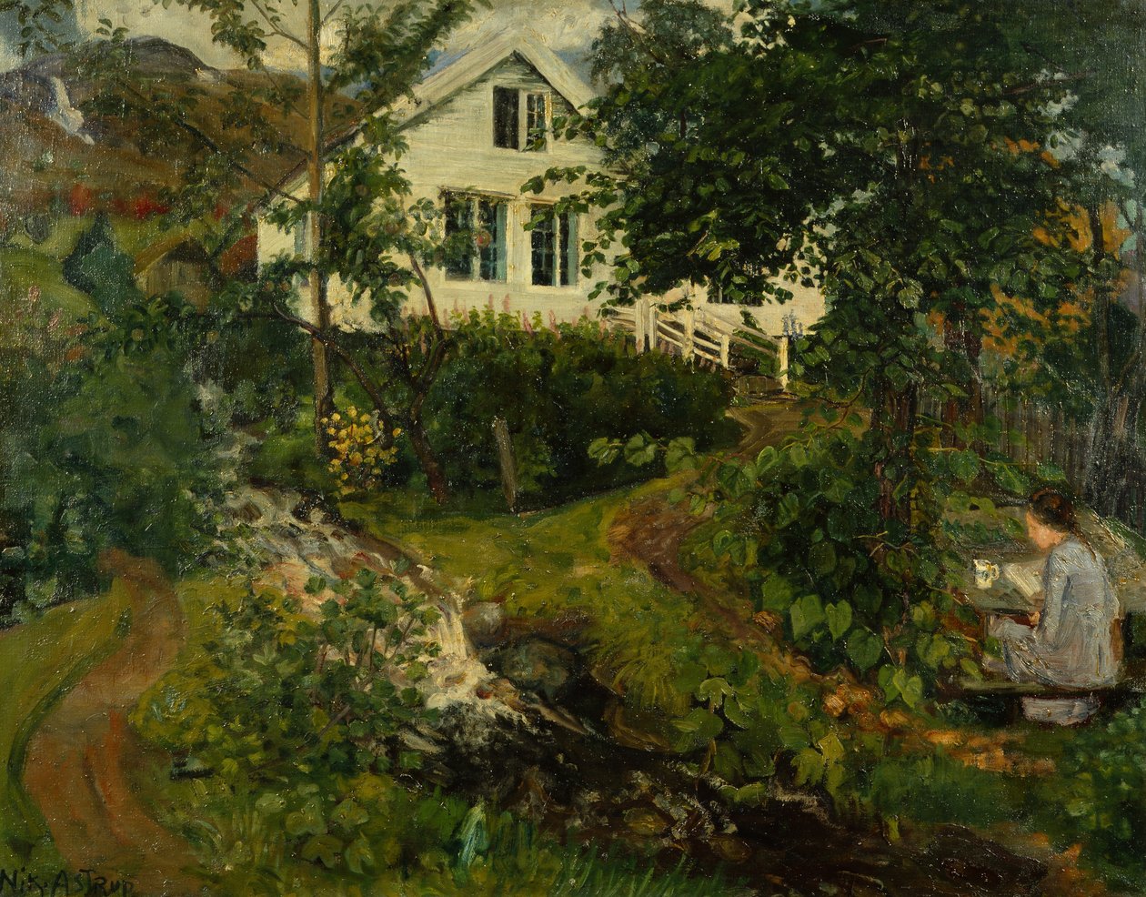 老牧师住宅，1908 年前（布面油画） 作者 尼古拉·阿斯楚普