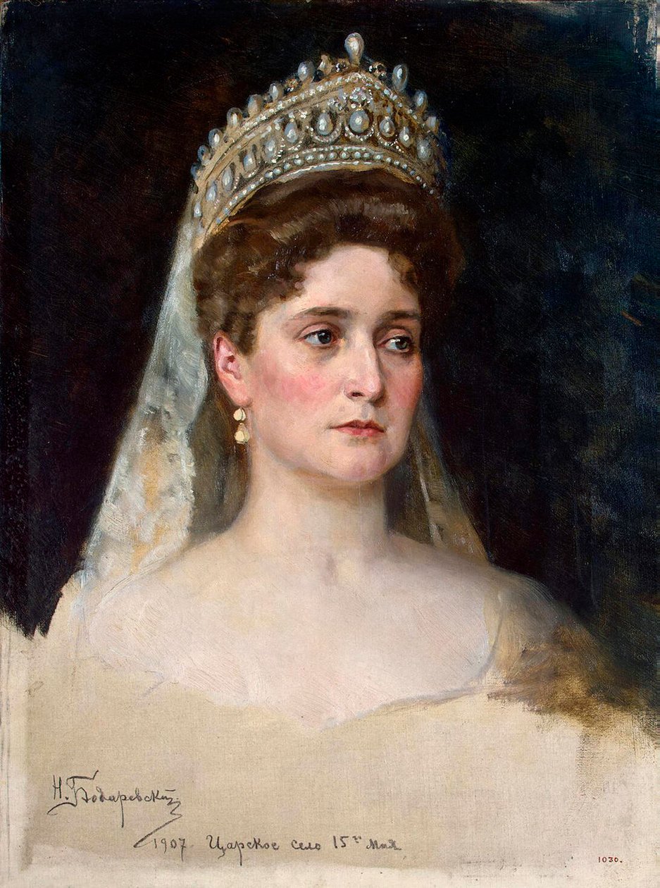 Tsarina Alexandra Fyodorovna, 1907年。 作者 尼古拉·博达列夫斯基