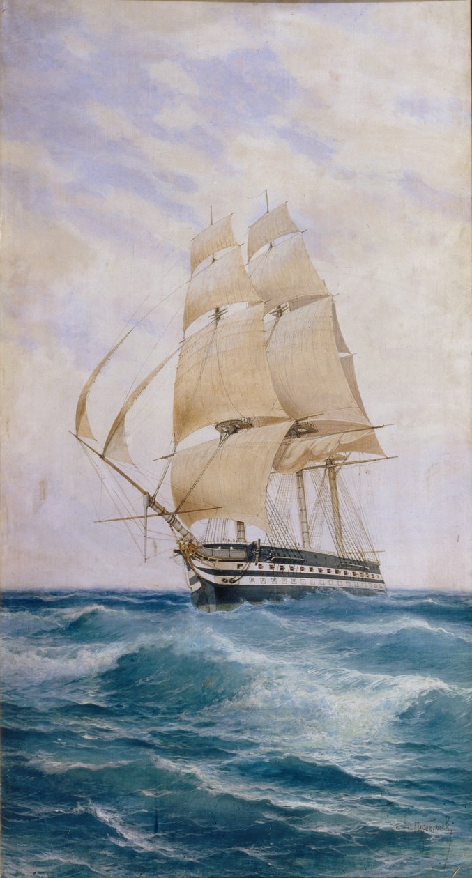船上的 "Imperatritsa Mariya"，1890年代 作者 尼古拉·德米特里耶维奇·普罗科菲耶夫