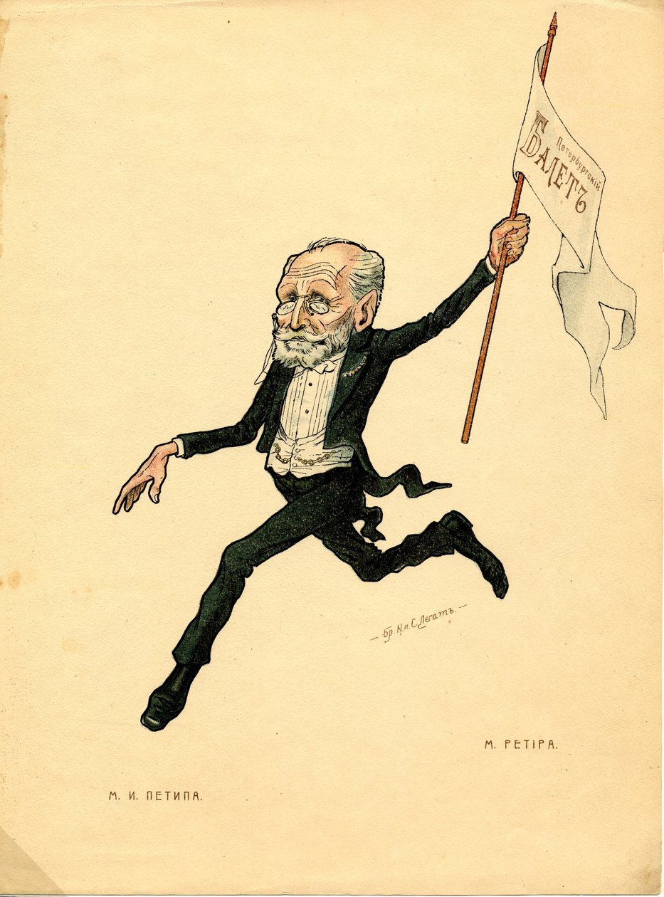 马里乌斯-佩蒂帕 来自：漫画中的俄罗斯芭蕾舞，1902-1905 作者 尼古拉·古斯塔沃维奇的遗产