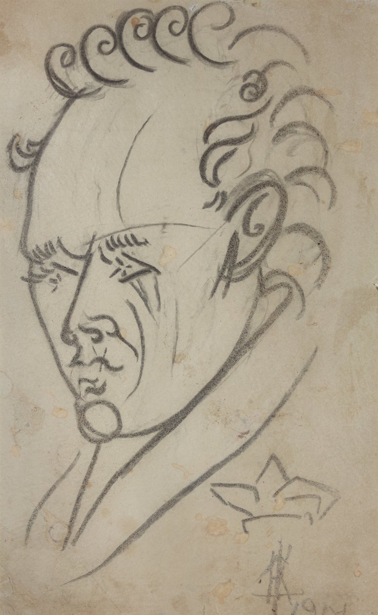 诗人瓦西里-卡缅斯基的肖像，1884-1961年，1913年。 作者 尼古拉·伊万诺维奇·库尔宾