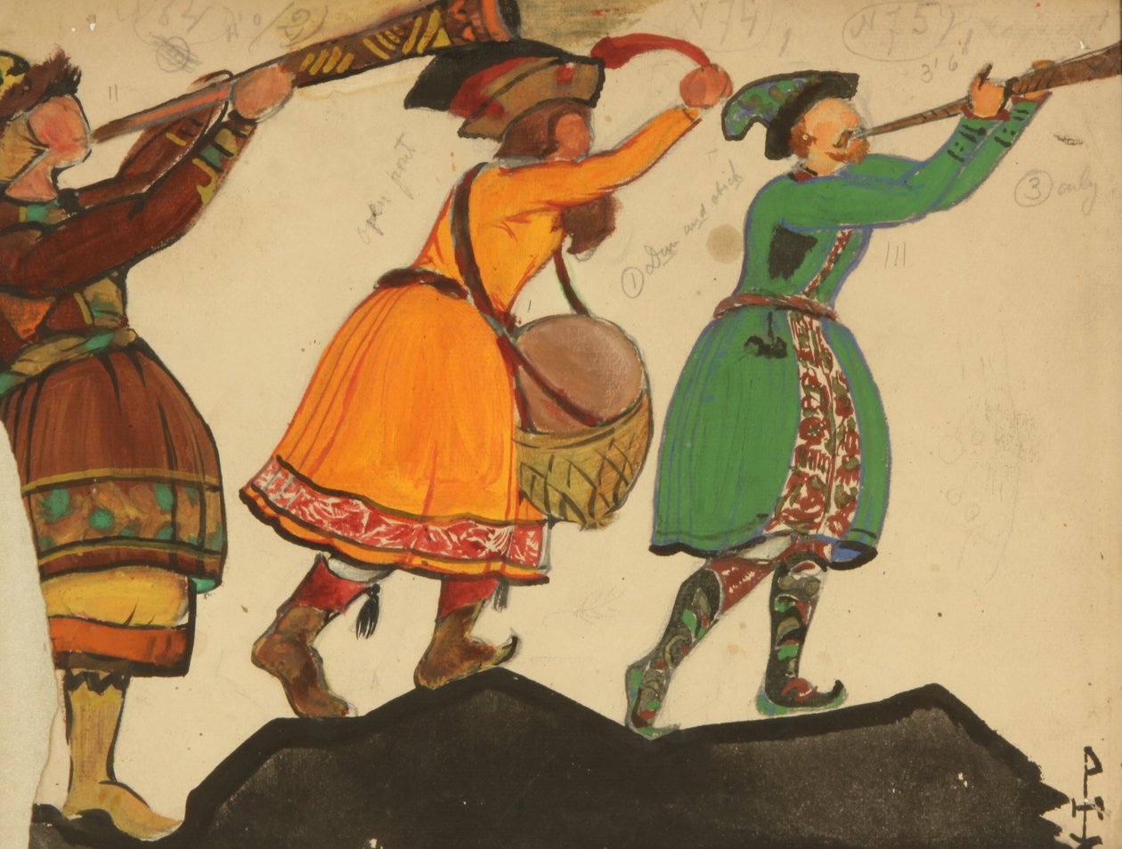 N. Rimsky-Korsakov的歌剧《雪少女》的服装设计，1919年 作者 尼古拉·康斯坦丁·诺维奇·罗里奇