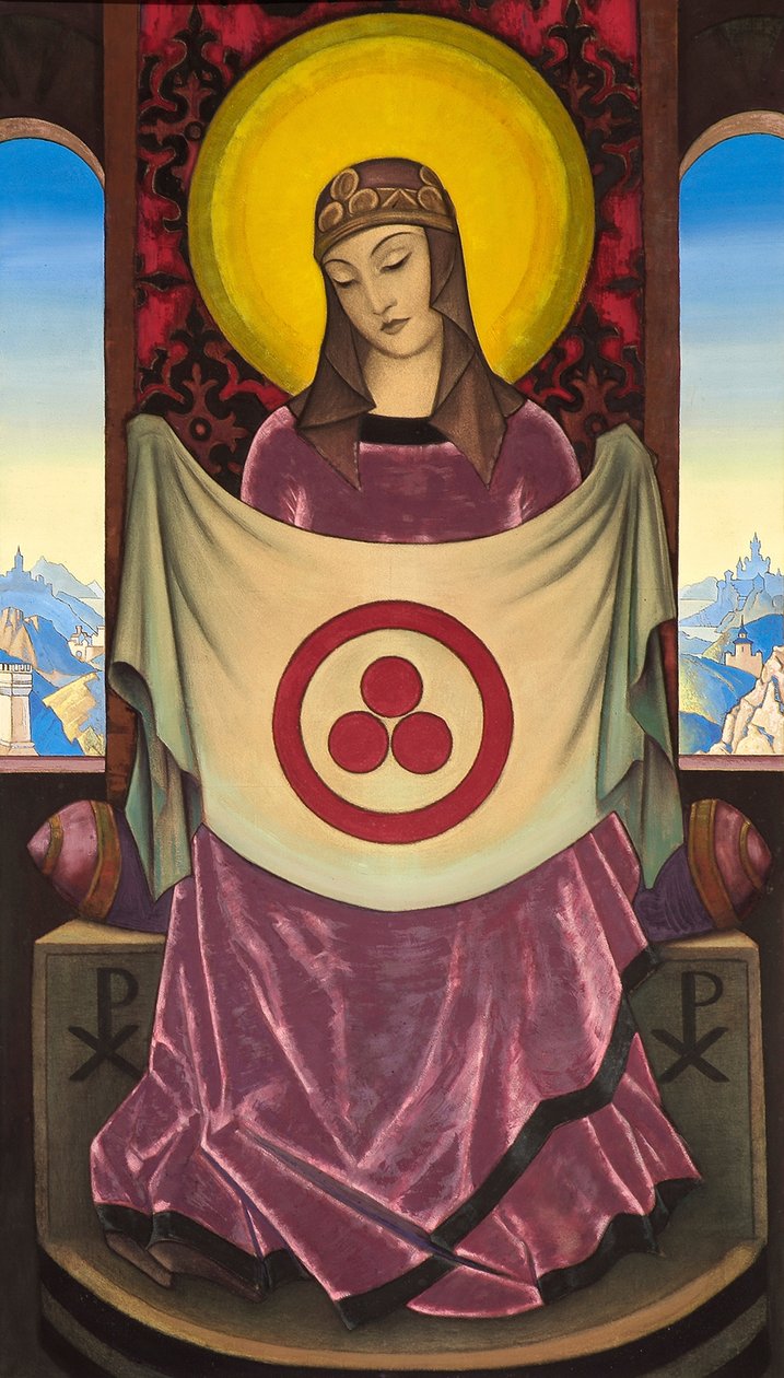 圣母玛利亚（Madonna Oriflamma），1932年。 作者 尼古拉·康斯坦丁·诺维奇·罗里奇
