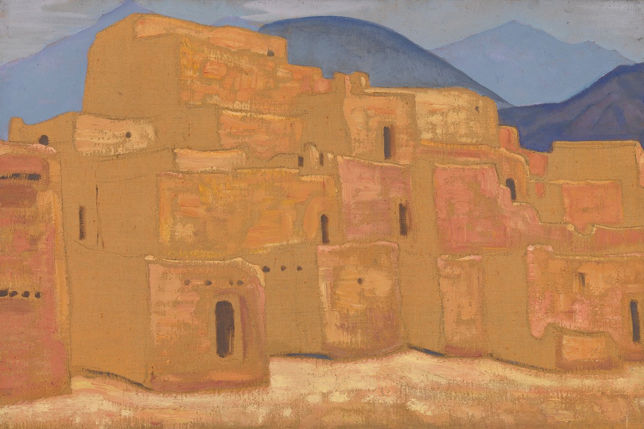 陶斯镇，新墨西哥州，约1921年 作者 尼古拉·康斯坦丁·诺维奇·罗里奇