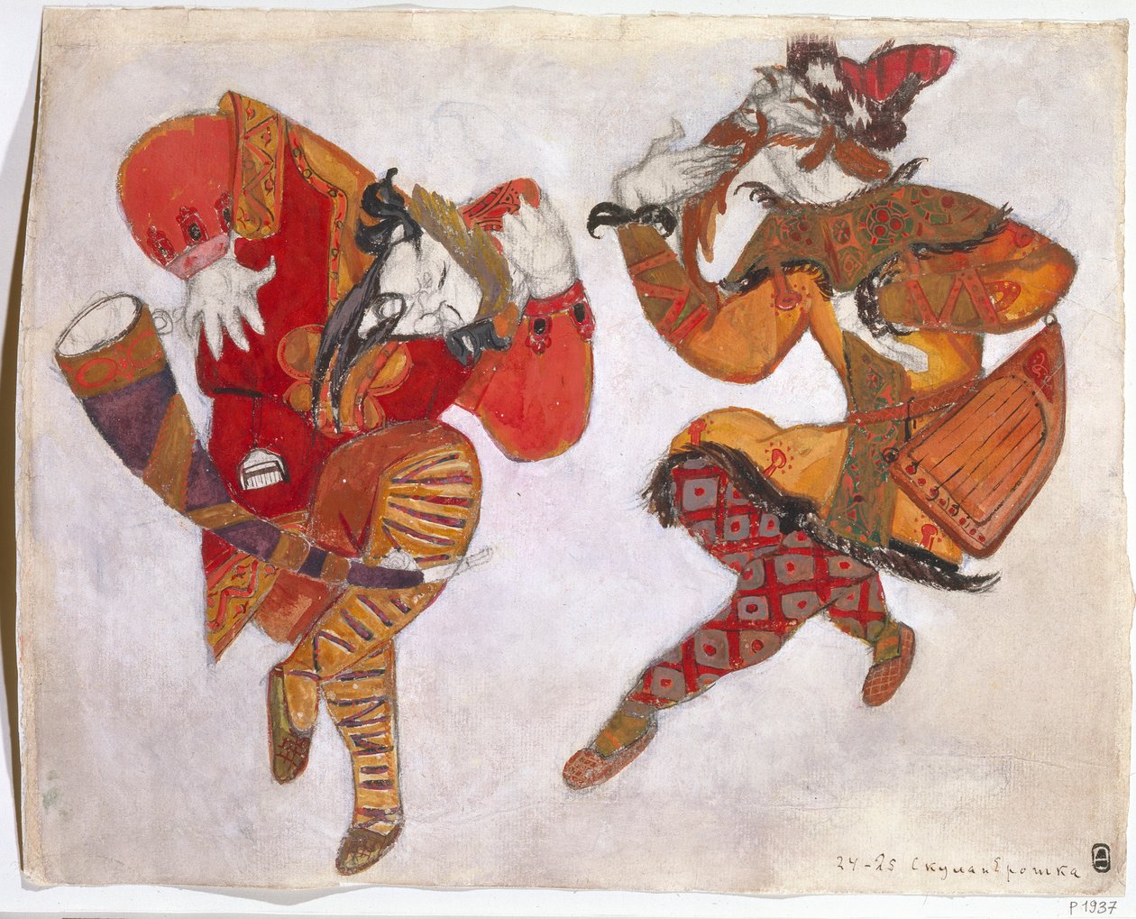 skomorokhs。 A. Borodin的歌剧《伊戈尔王子》服装设计，1914年 作者 尼古拉·康斯坦丁·诺维奇·罗里奇