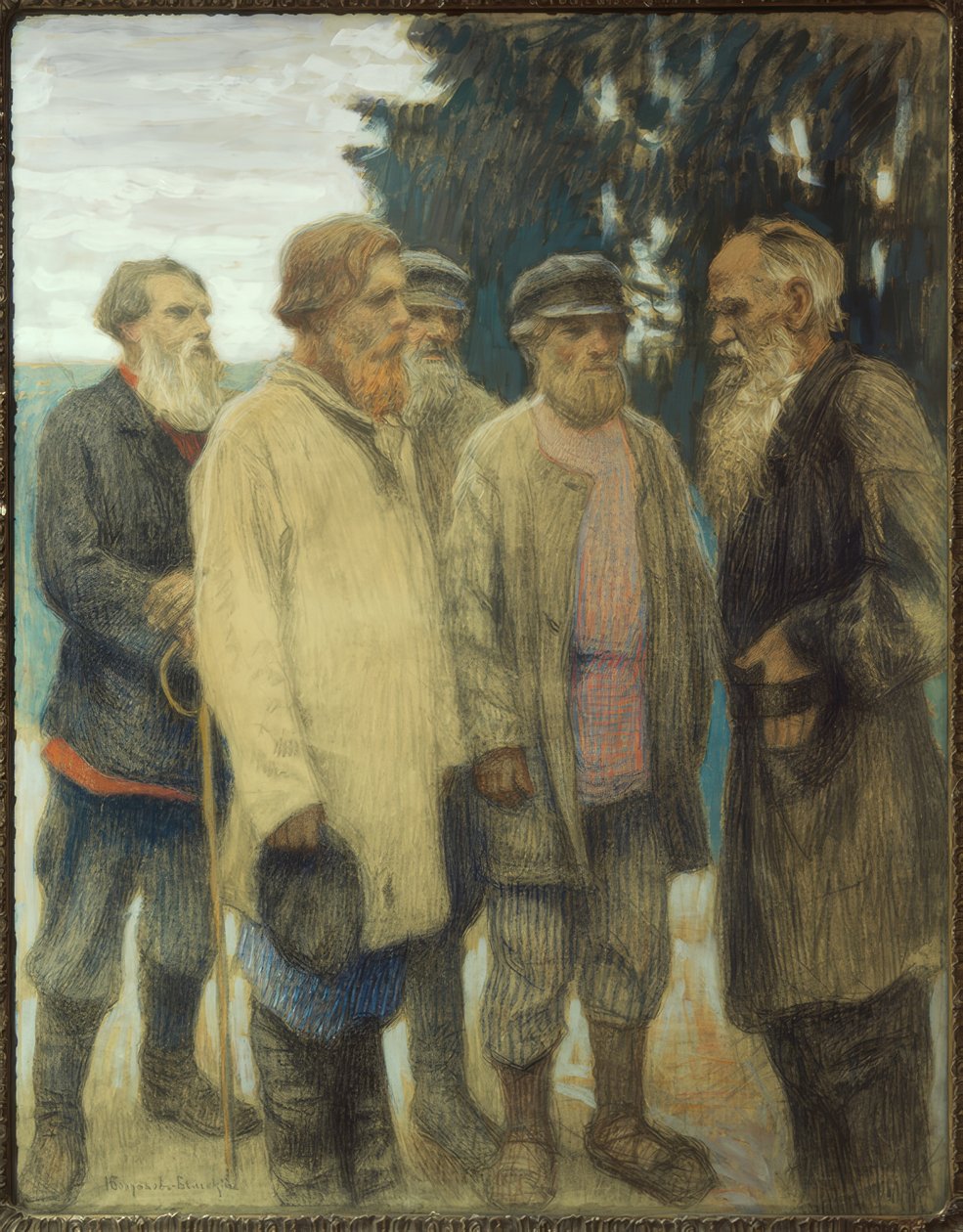 托尔斯泰与农夫-柔和的布格达诺夫·比耶斯基（Bogdanov-Bjelski） 作者 尼古拉·P·博格达诺·比耶尔斯基