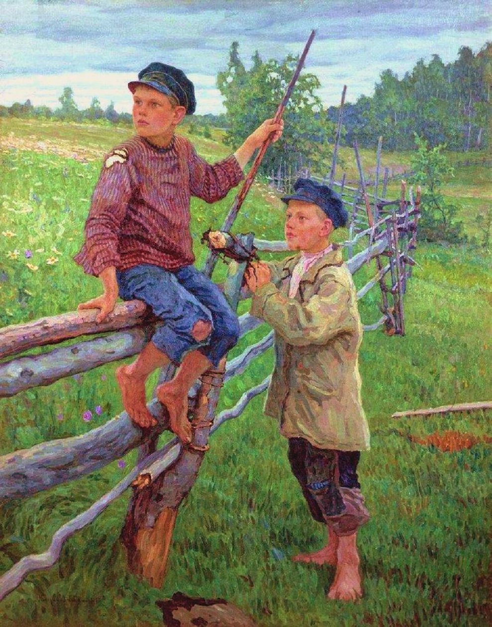 乡村男孩》，1936年。 作者 尼古拉·彼得罗维奇·博格达诺夫·贝尔斯基