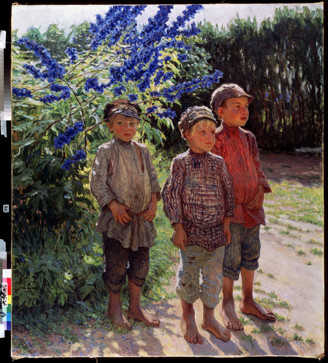 Garzons pausans（农民男孩）。 尼古拉·彼得罗维奇·博格丹诺夫·贝尔斯基（Bogdanov-Belsky）（博格丹诺夫·贝尔斯基）（Bogdanov-Belsky）（1868-1945）的绘画。 惠勒·图勒先生 作者 尼古拉·彼得罗维奇·波格丹诺夫·贝尔斯基