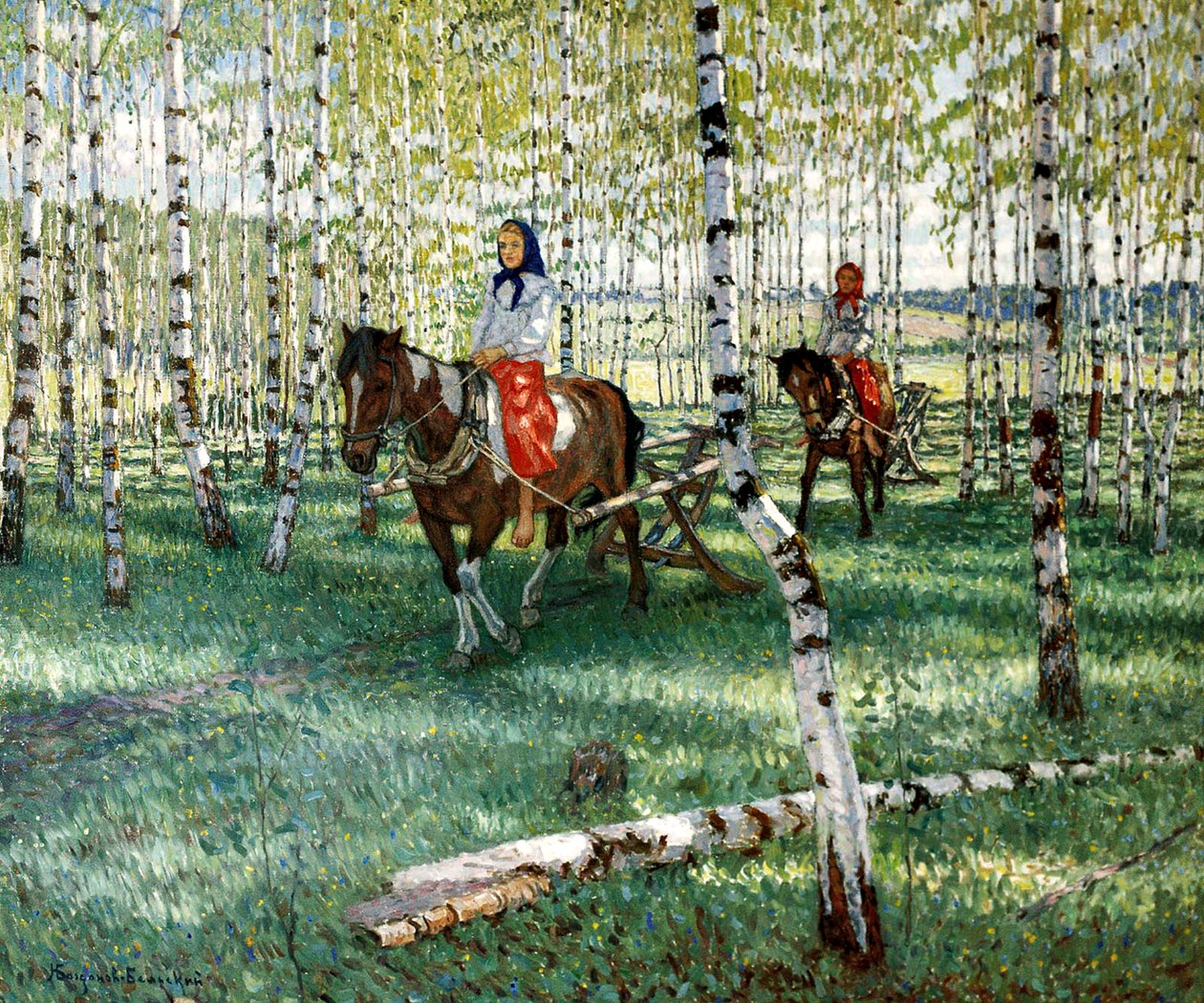 对工作》，1921年。   作者 尼古拉·彼得罗维奇·博格达诺夫·贝尔斯基