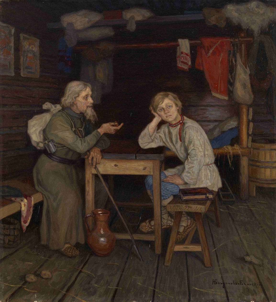 年轻和尚，1889年 作者 尼古拉·彼得罗维奇·博格达诺夫·贝尔斯基