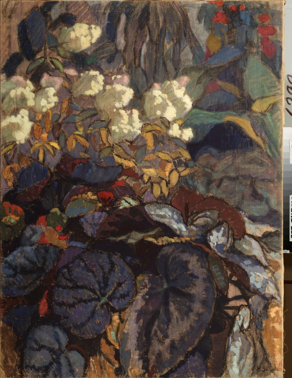 Fleurs（花）--尼古拉-谢苗诺维奇-扎伊采夫（1885-1938 年）的绘画，布面油画 作者 尼古拉·谢苗诺维奇·扎伊采夫