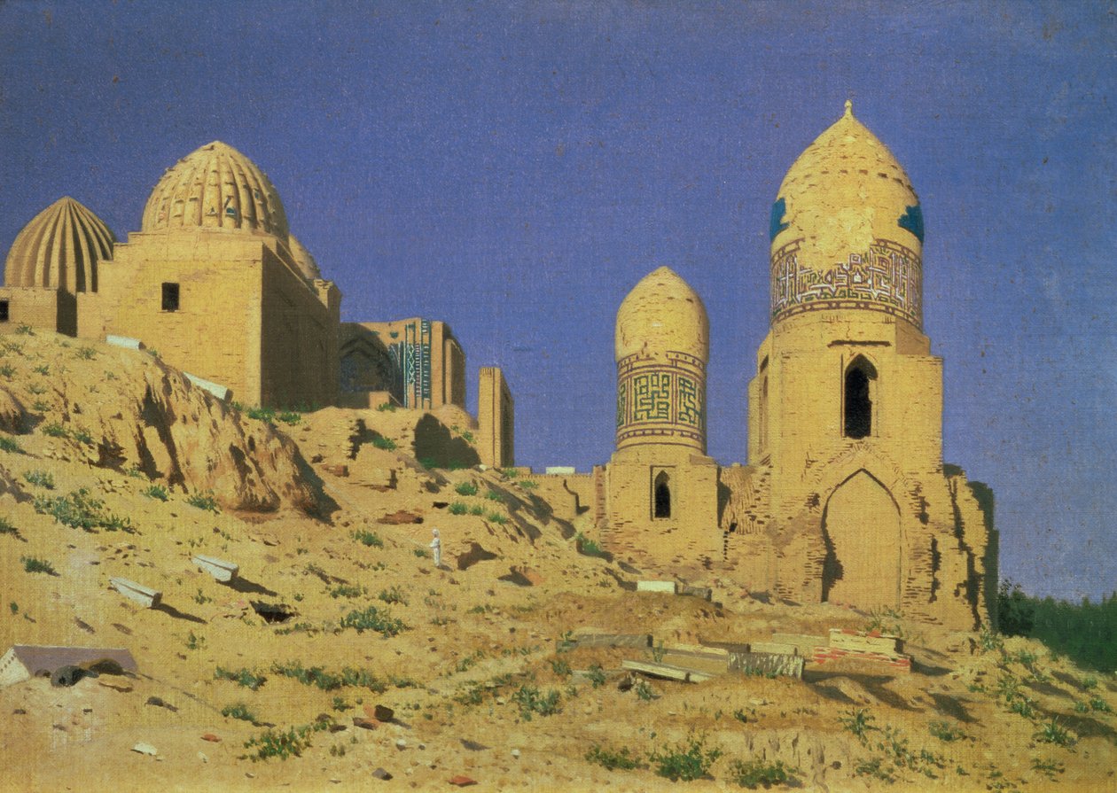 1869  -  70年在撒马尔罕的Hazreti Shakh-i-Zindeh陵墓 作者 Nikolai Stepanovich Vereshchagin