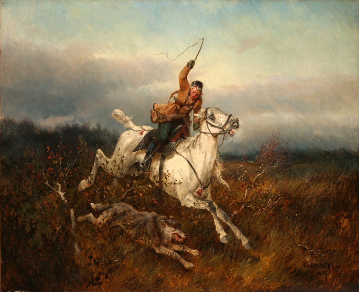 沃尔夫·亨特（Wolf Hunting），1870年 作者 尼古拉·叶戈罗维奇·斯维尔奇科夫