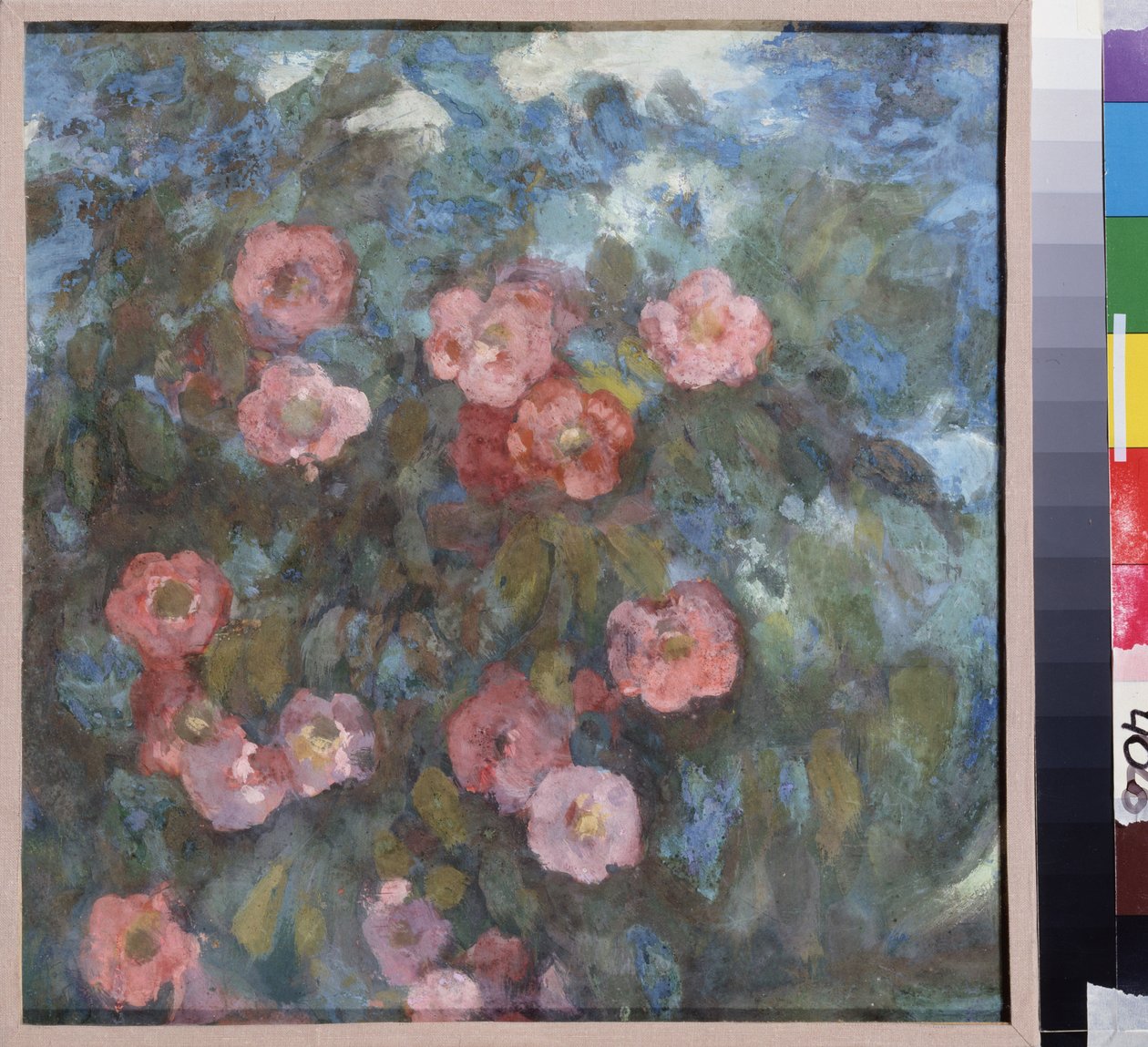 花束尼古拉-尼古拉耶维奇-萨普诺夫（Nikolai Nikolayevich Sapunov）（1880-1912 年）的作品，木板钢笔画，约 1910 年。俄罗斯艺术，20 世纪，新艺术。莫斯科罗斯托夫国家露天博物馆。 作者 尼古拉·尼古拉维奇·萨普诺夫