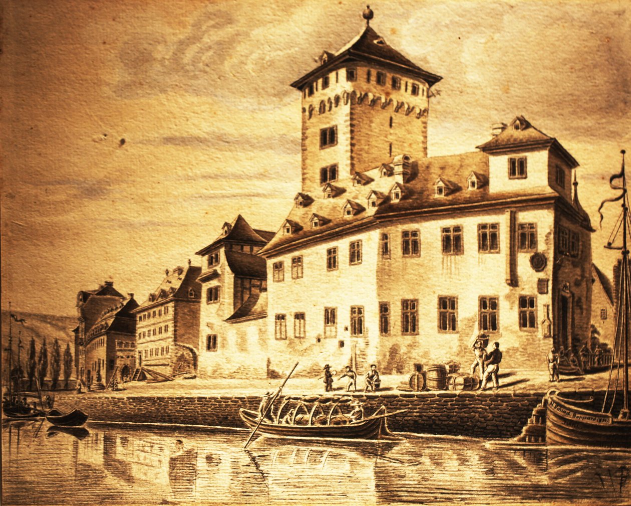 1854年Boppard的前选举城堡 作者 尼古拉斯·施拉德（Nikolaus Schlad）