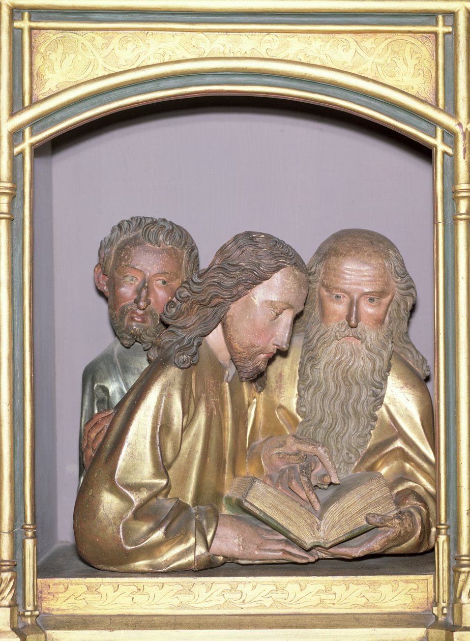 St. James the Minor，St。Philip和St. Barnabas，来自Isenheim Altarpiece，c.1490（彩绘木） 作者 尼古拉斯·哈格瑙尔