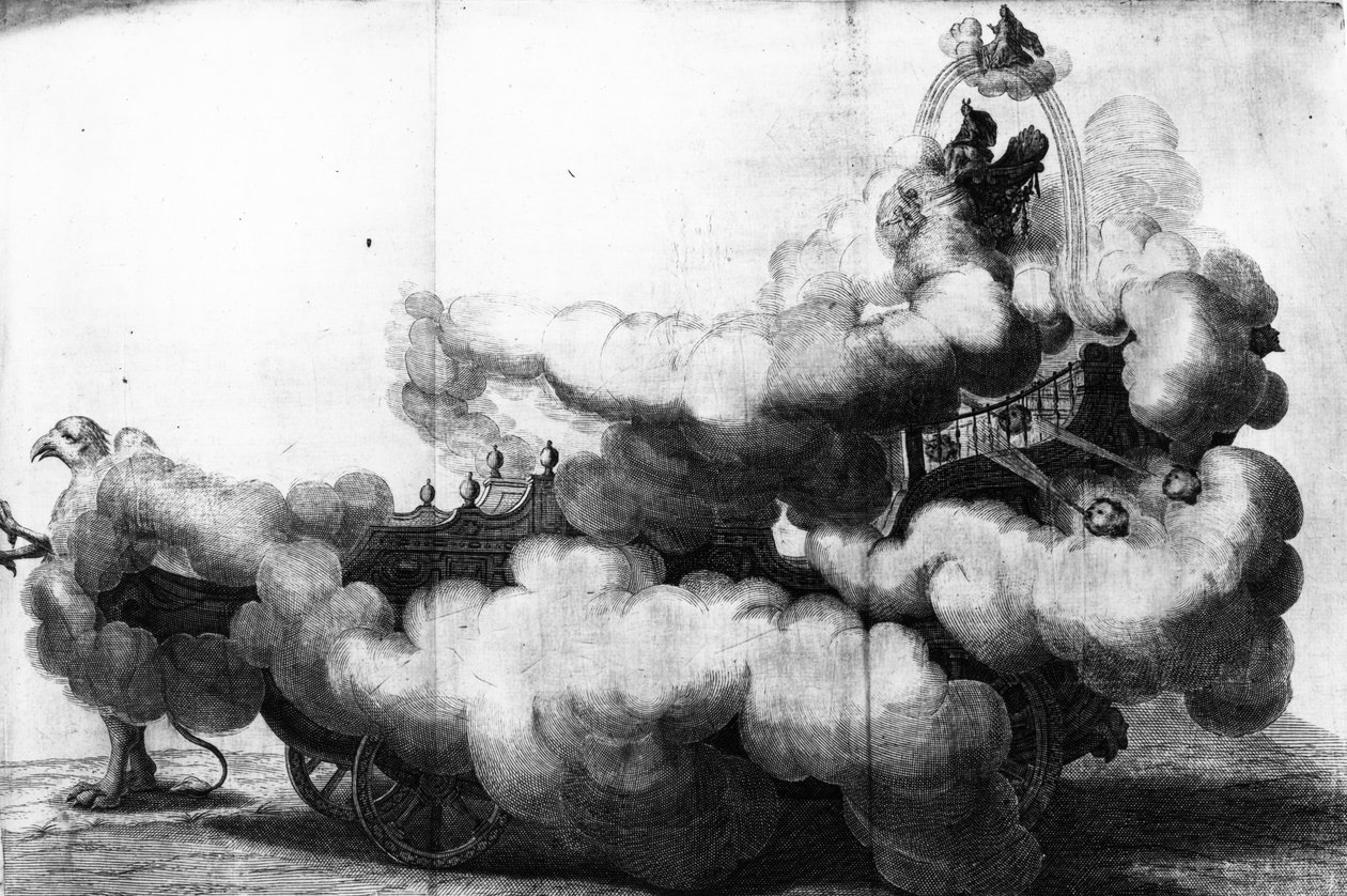 由Carlo Pasetti绘制的由Griffins绘制并由Carlo di Lorenzo驾驶的马车，由Gerhart Bouttats制作， 作者 尼古拉斯·范·霍伊