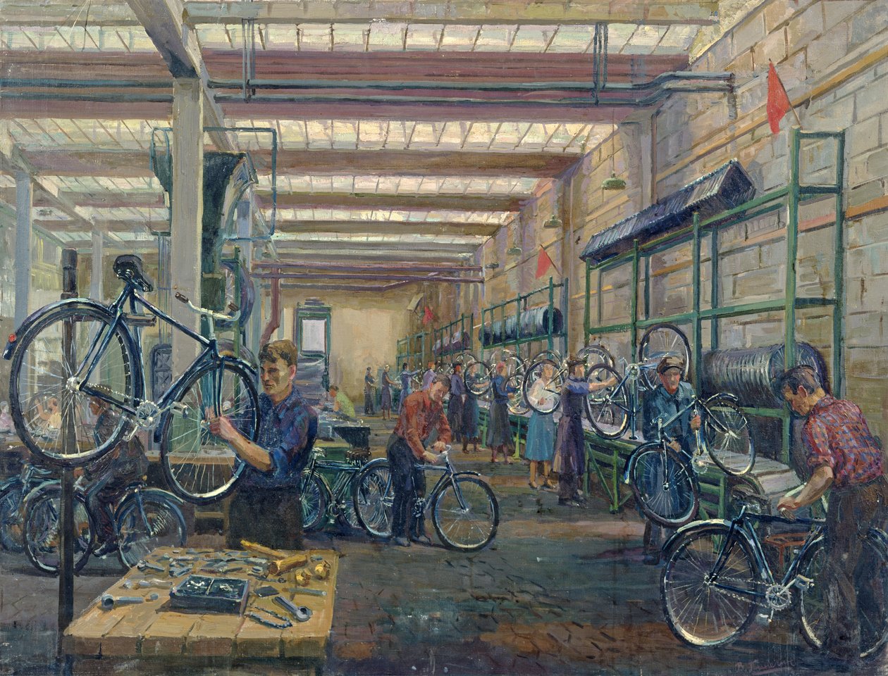 莫斯科自行车工程，c.1930 作者 尼古拉·瓦西里耶维奇·派金