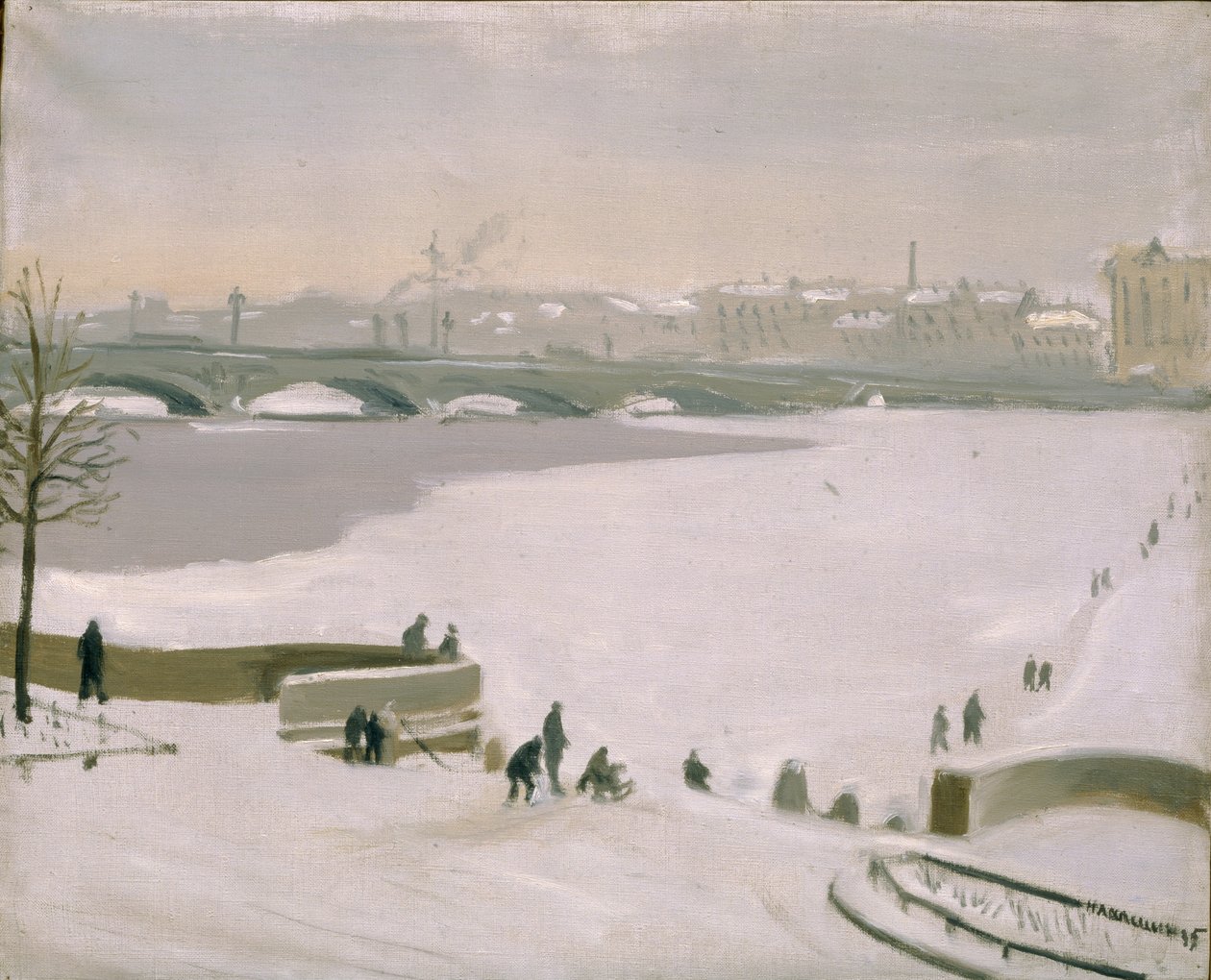 穿越冰冻的涅瓦河，1935年 作者 Nikolay Fyodorovich Lapshin