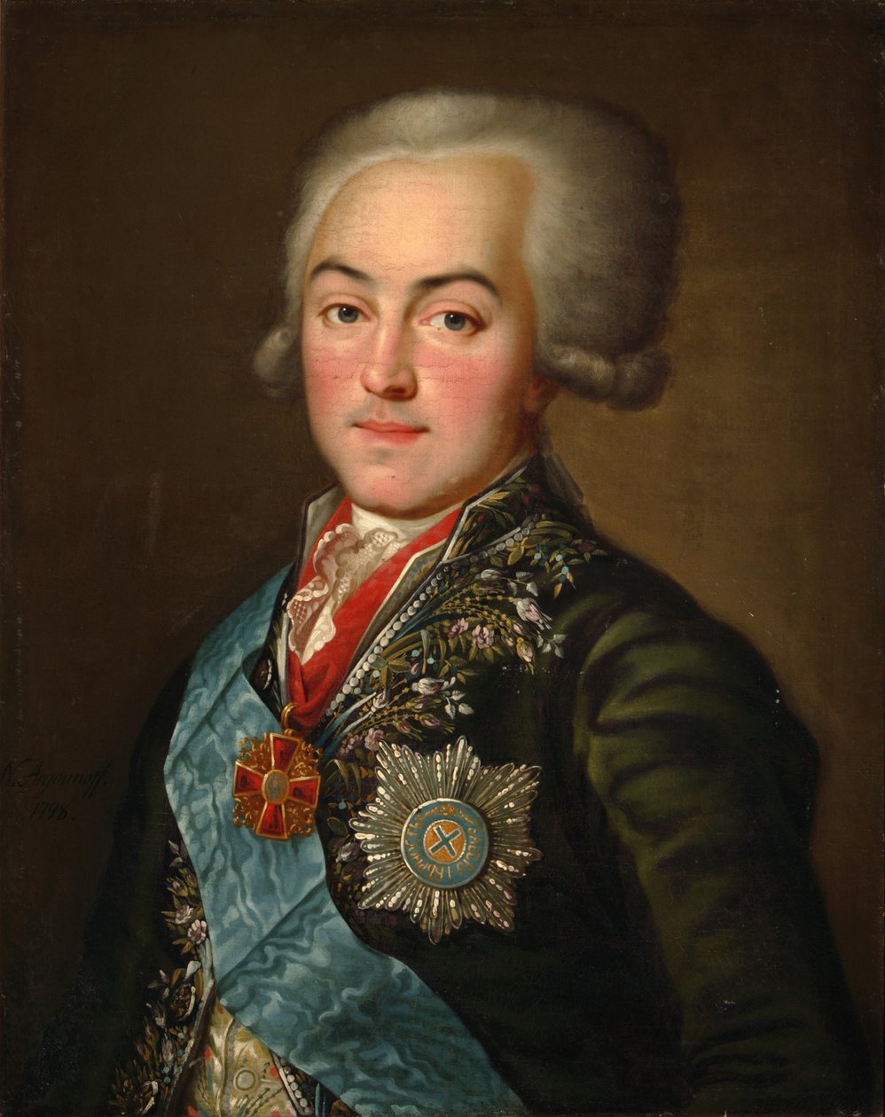 尼古拉·彼得罗维奇·谢列梅捷夫伯爵的肖像1751-1809年，1798年 作者 尼古拉·伊万诺维奇·阿尔古诺夫