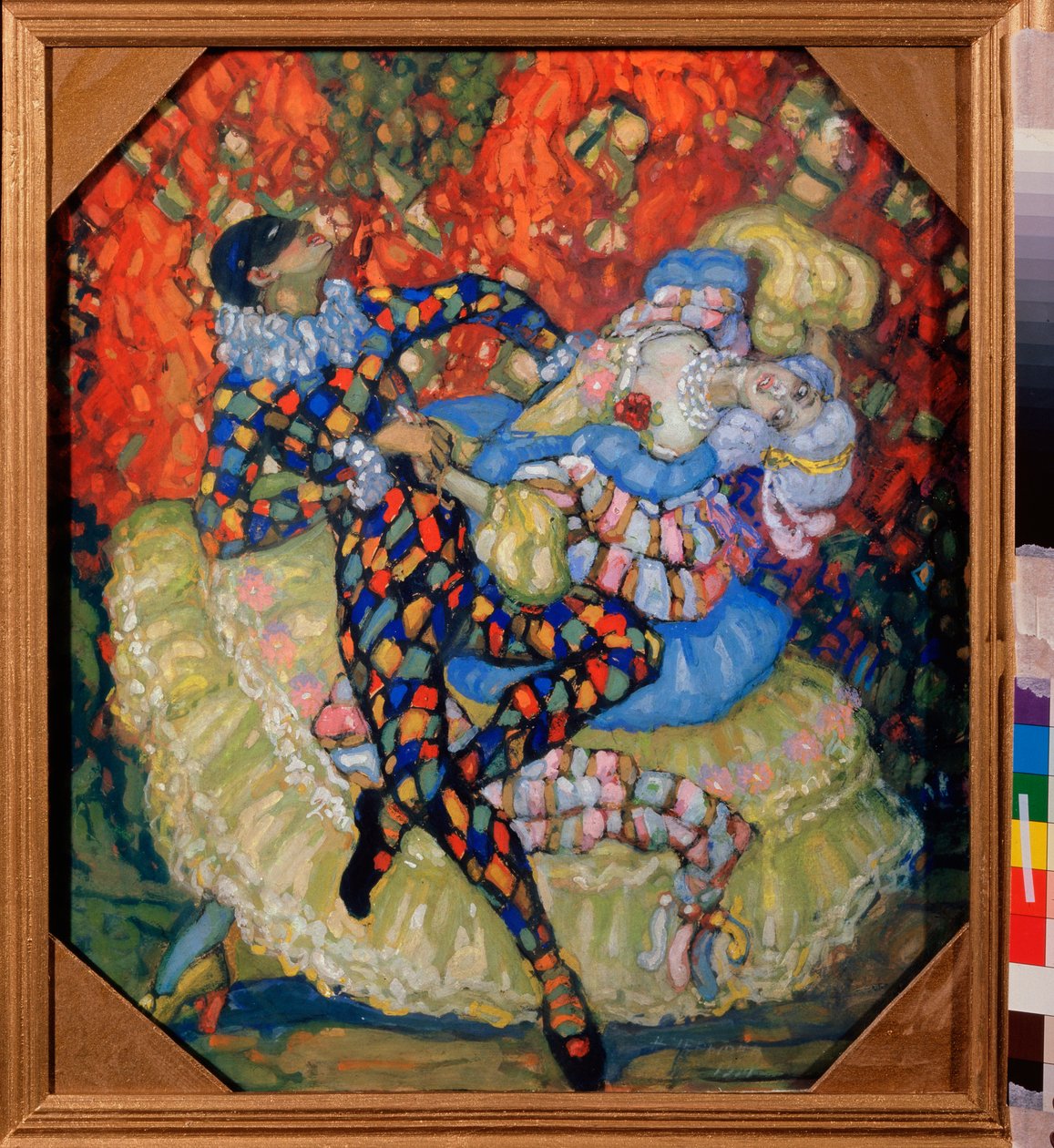 Arlequinade (Harlequinade) - Oeuvre de Nikolai Nikolayevich Chernov Krauze (Chernov-Krauze) (1875-1941)，纸盒上的钢笔画 作者 尼古拉·尼古拉耶维奇·切尔诺夫·克劳泽