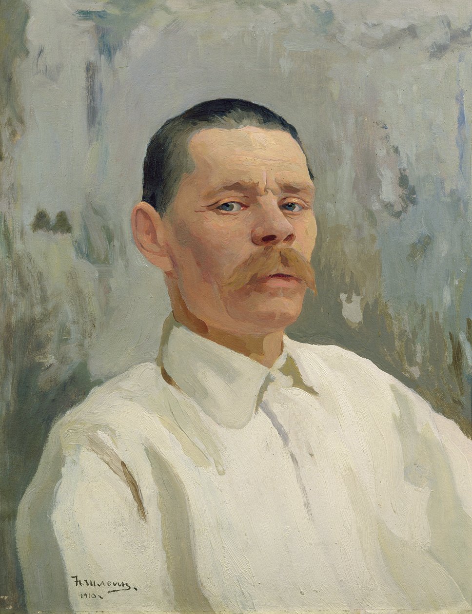 马克西姆-高尔基（1868-1939）肖像 1910 年（布面油画） 作者 尼古拉·帕夫洛维奇·施莱因