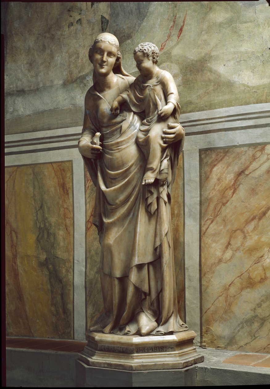 Virgin and Child. Marble Sculpture 作者 尼诺·皮萨诺（Nino Pisano）