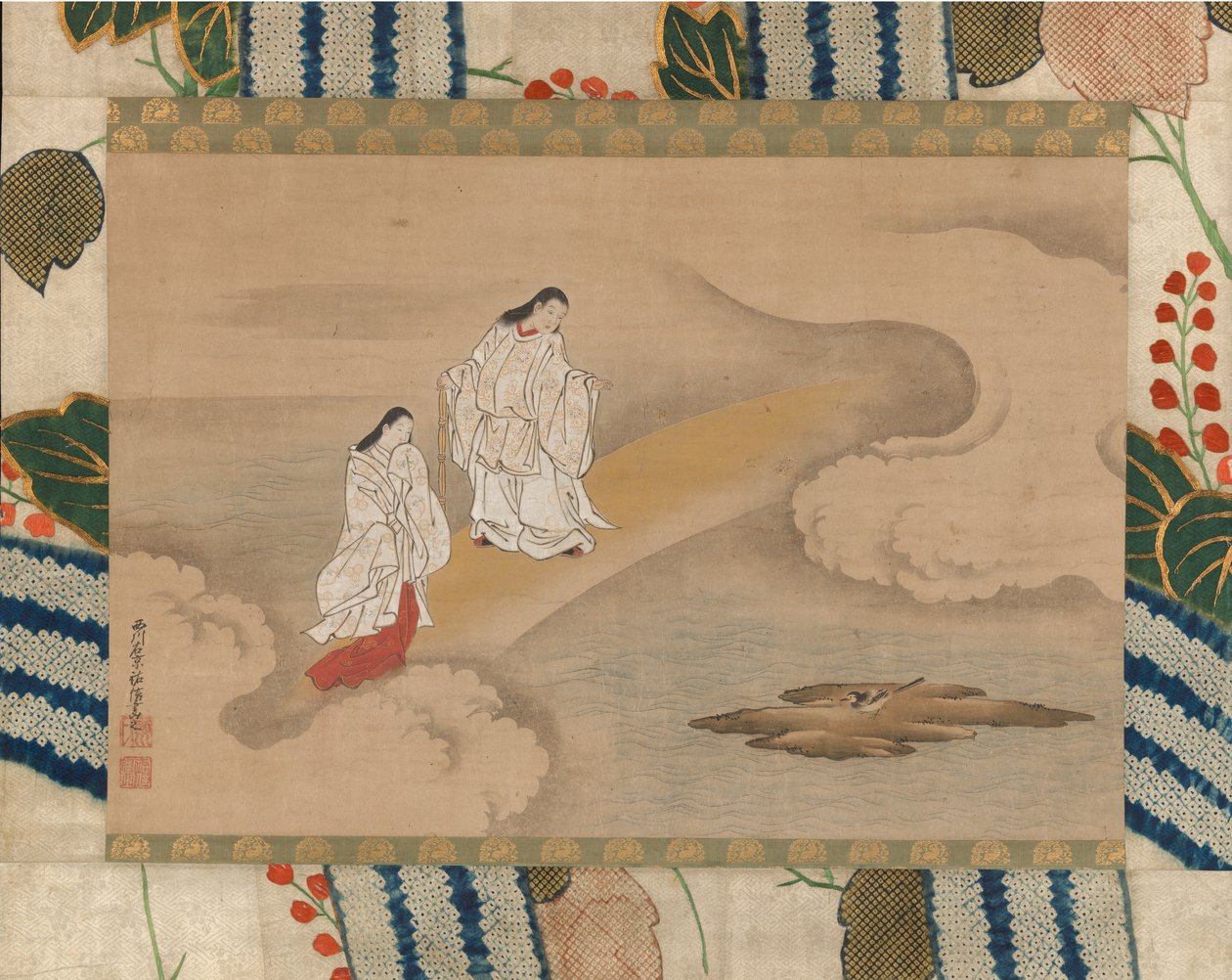 Izanagi神和Izanami女神，十八世纪。 作者 西川助信